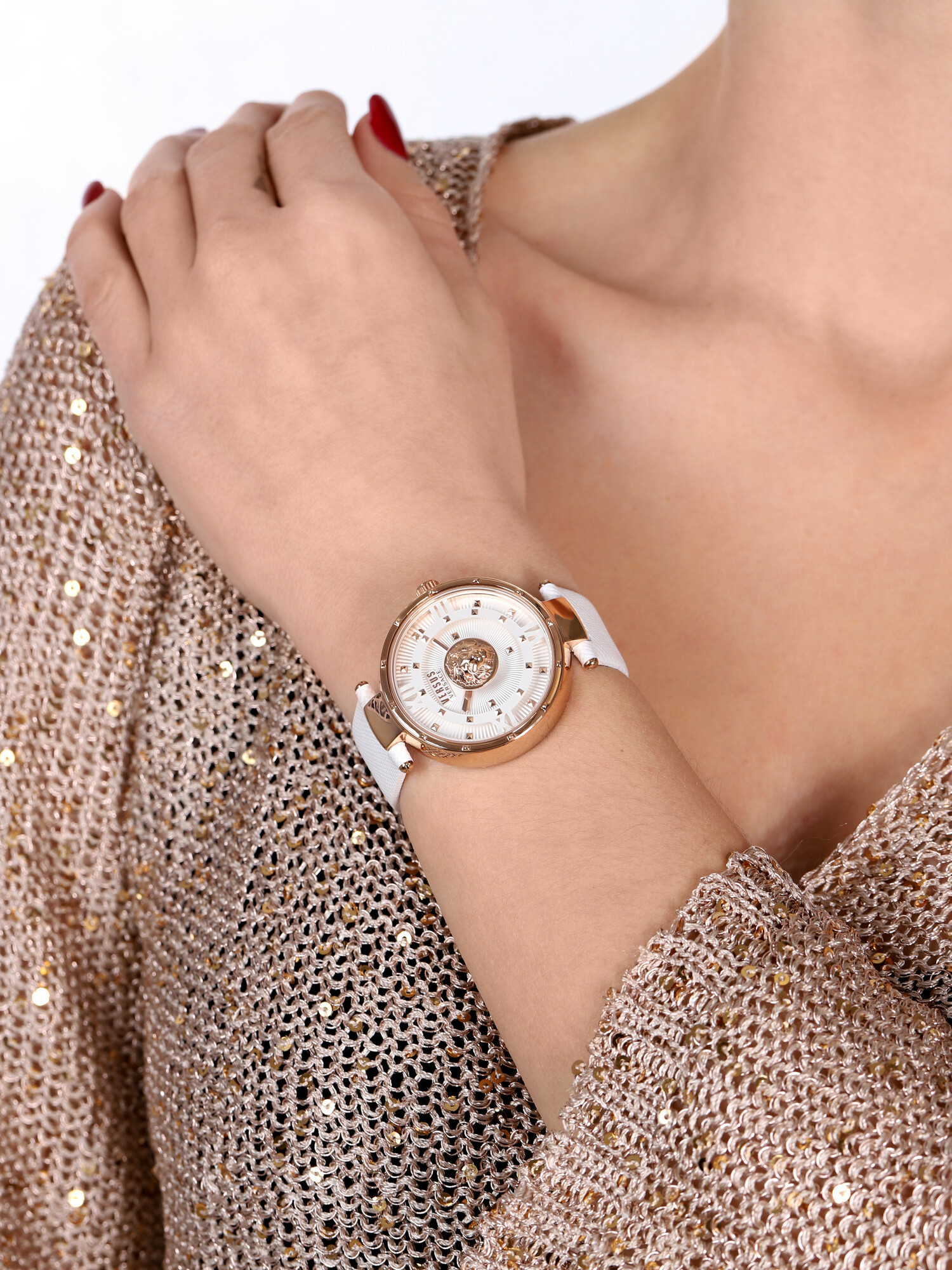 Versus Versace VSPHH0320 zegarek różowe złoto klasyczny Damskie pasek - miniatura 3