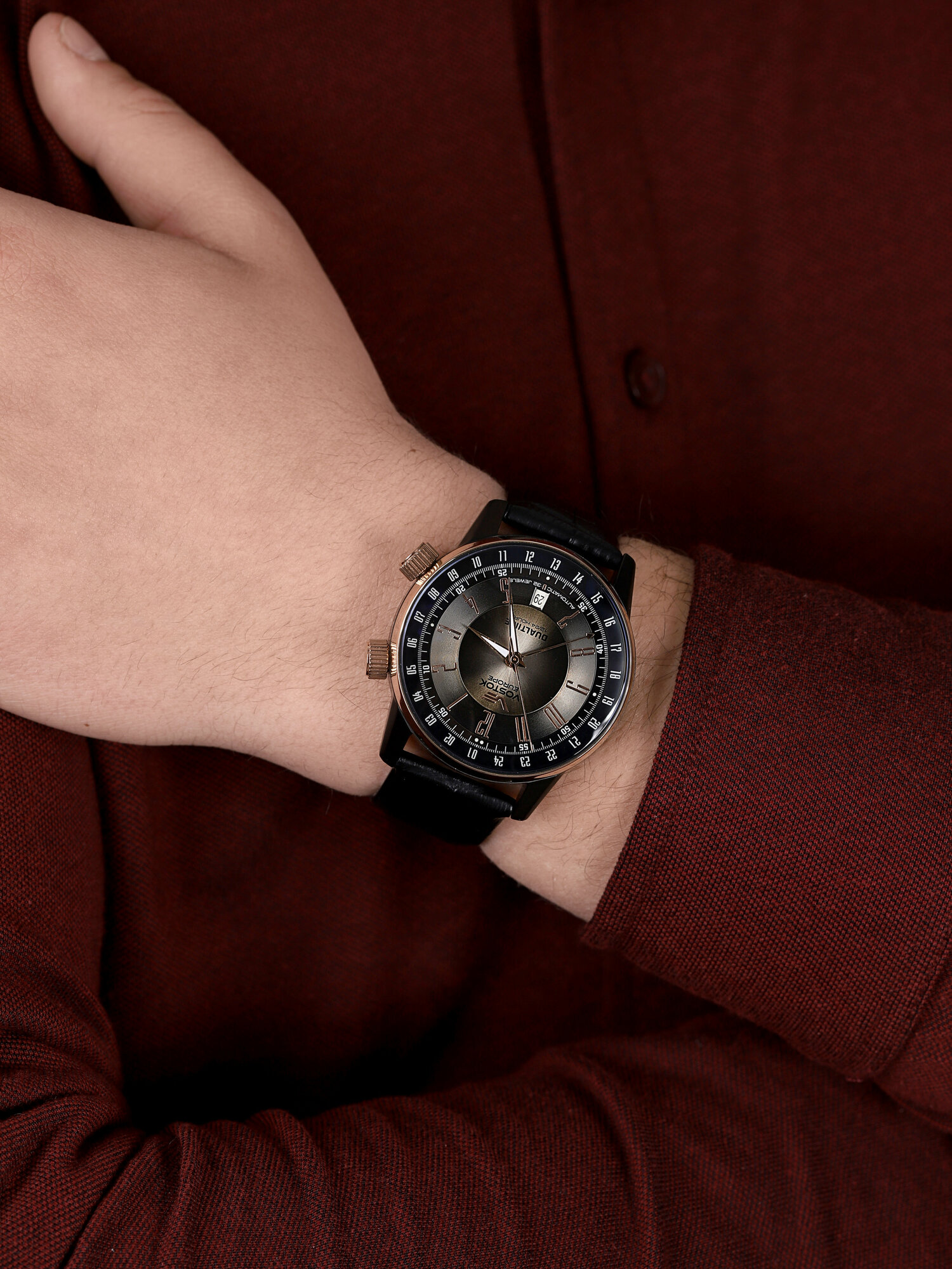 Vostok Europe 2426-5603061 zegarek czarny klasyczny Limousine pasek