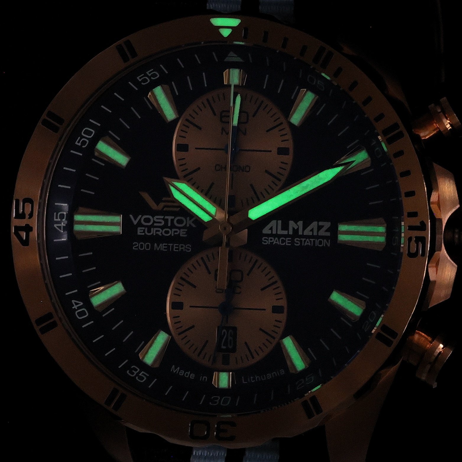 Vostok Europe 6S11-320B660NBB zegarek różowe złoto klasyczny Almaz pasek - miniatura 5