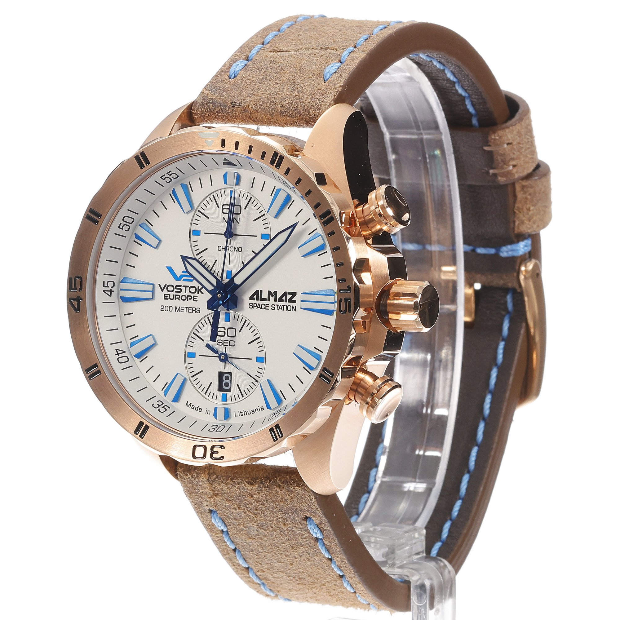 Vostok Europe 6S11-320B676LB zegarek różowe złoto klasyczny Almaz pasek - miniatura 2