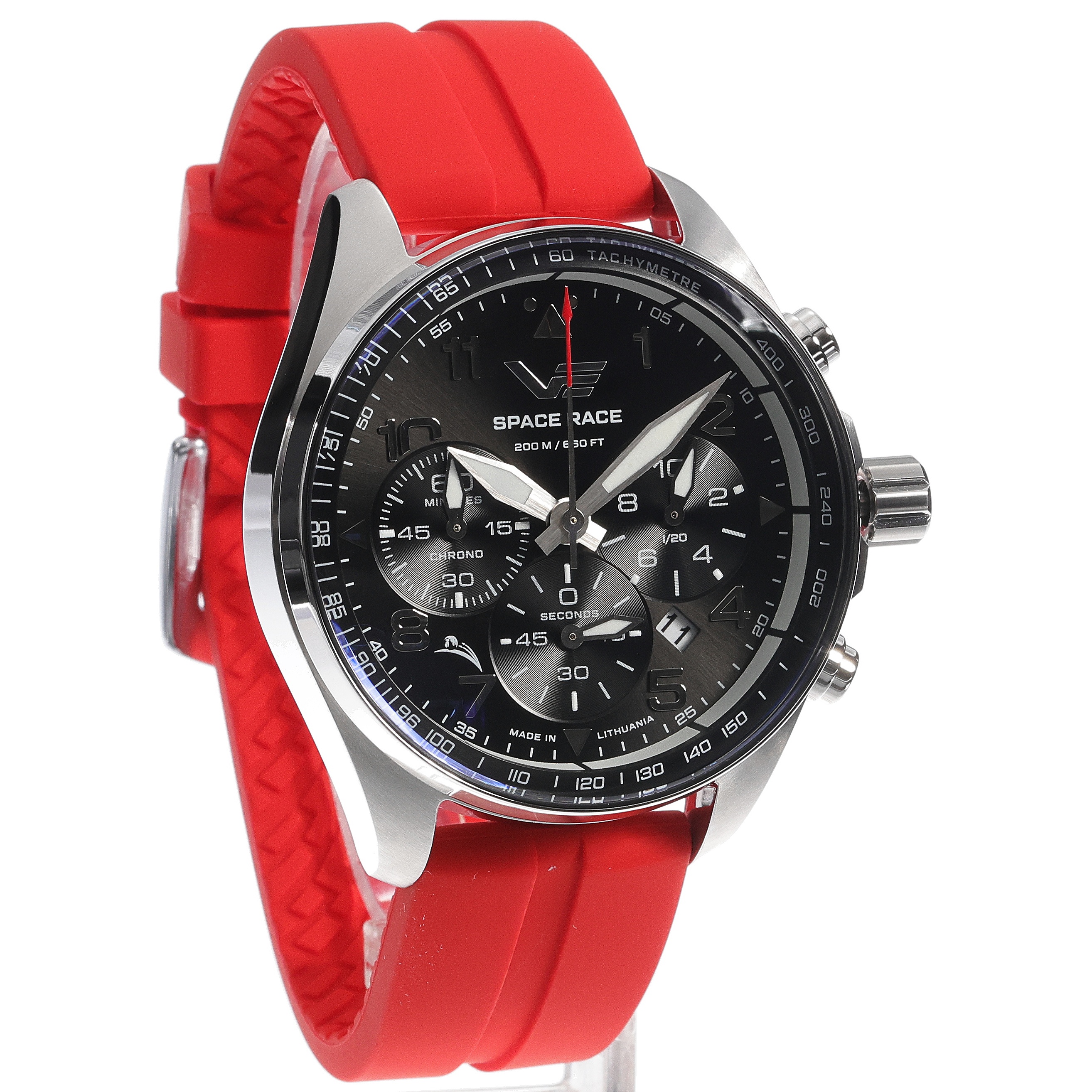Vostok Europe 6S20-325A741SR zegarek srebrny sportowy Space Race pasek
