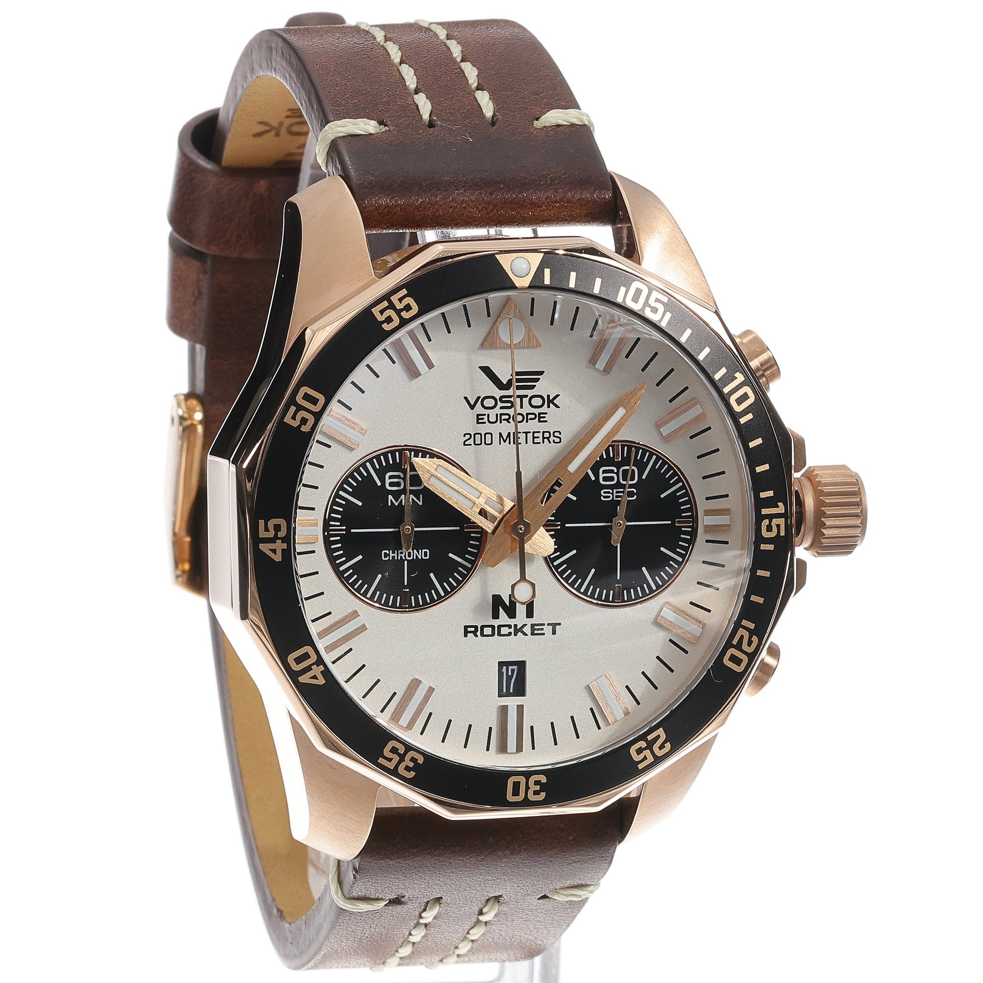 Vostok Europe 6S21-225B619 zegarek różowe złoto klasyczny N1 Rocket pasek