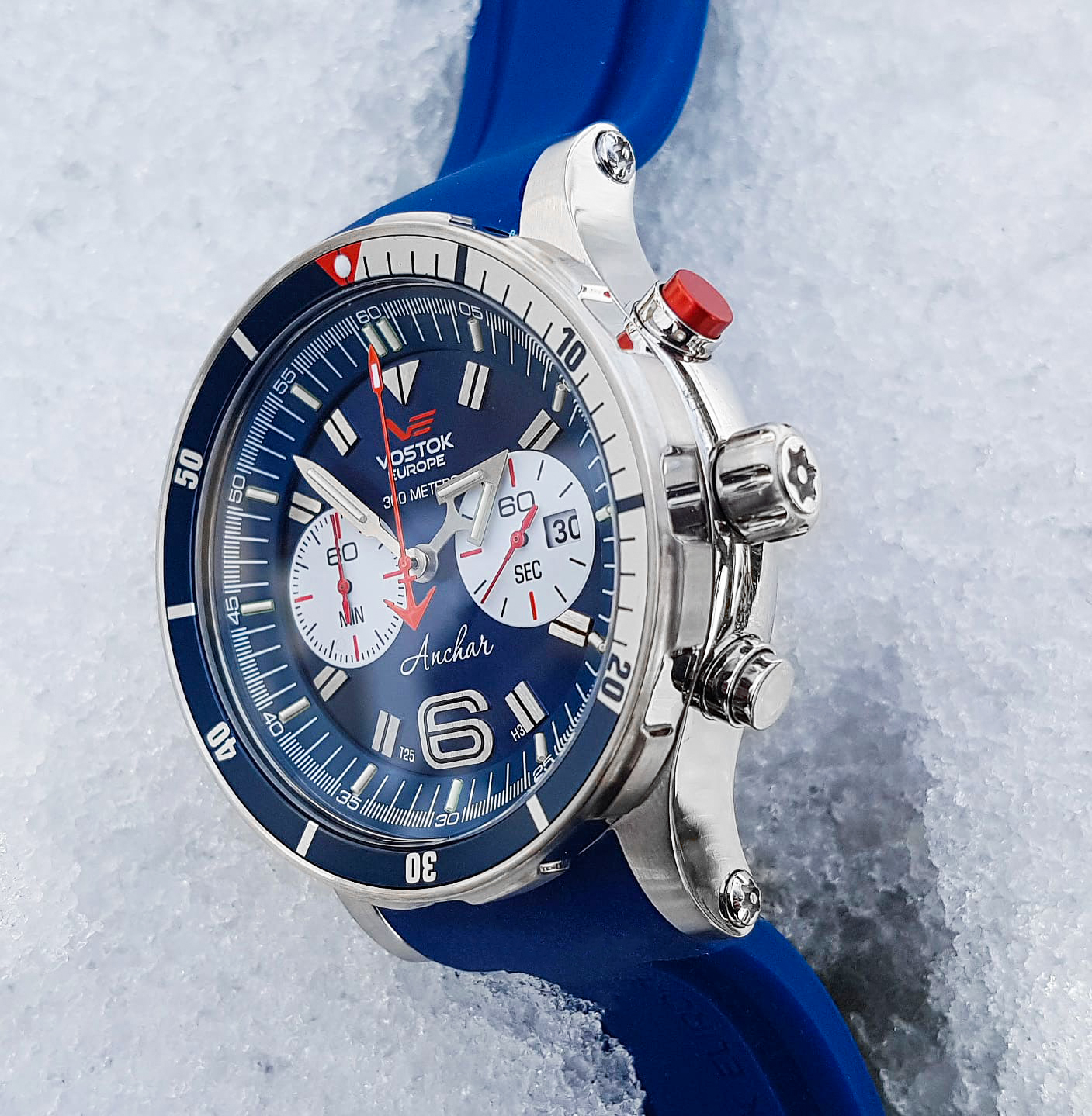 Vostok Europe 6S21-510A583SY Anchar Chrono Anchar sportowy zegarek srebrny - miniatura 4