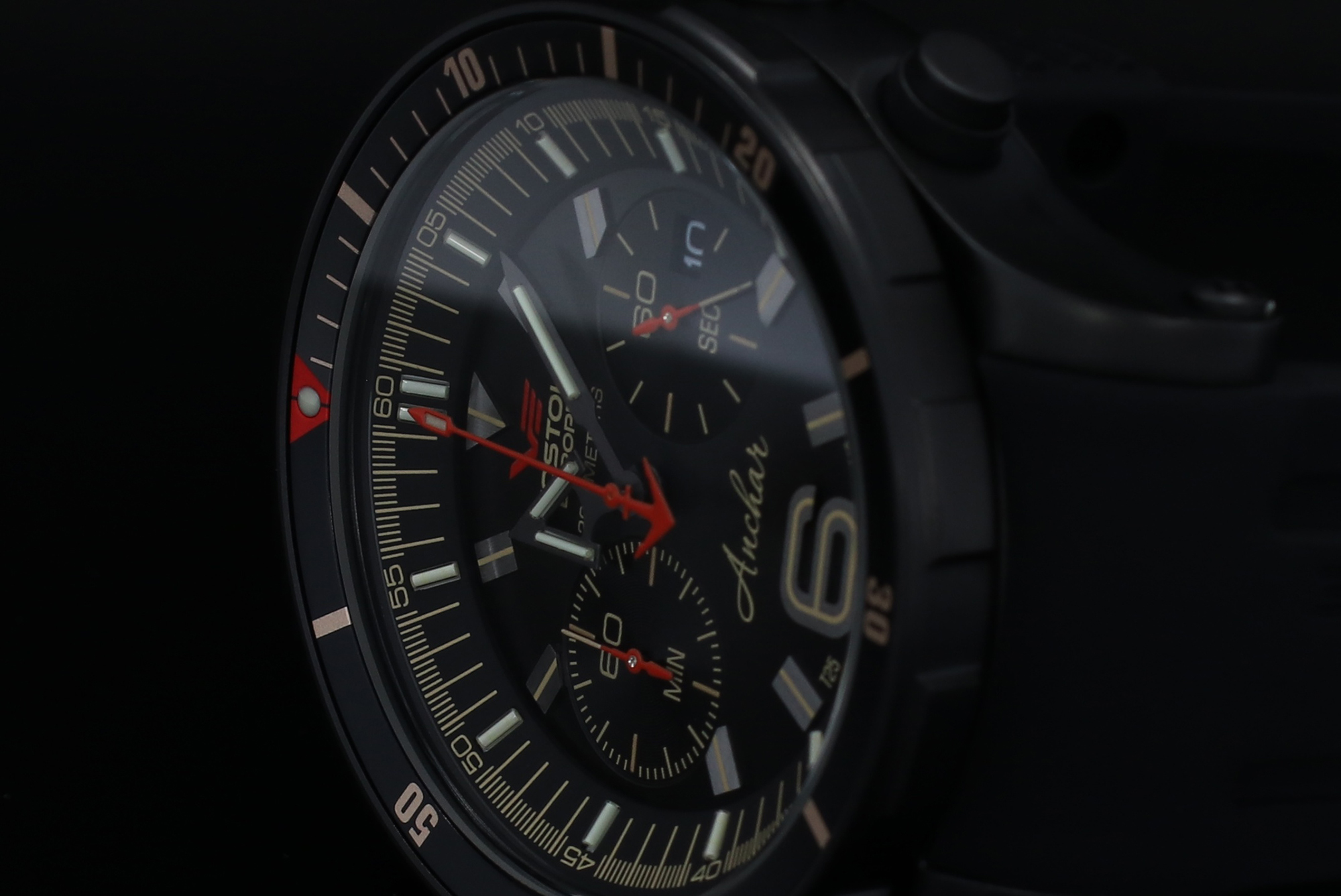 Vostok Europe 6S21-510C582SY zegarek czarny sportowy Anchar pasek - miniatura 5