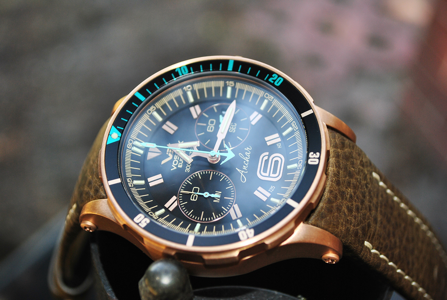 Vostok Europe 6S21-510O585S Anchar Anchar Chrono Bronze zegarek męski sportowy mineralne utwardzane - miniatura 12
