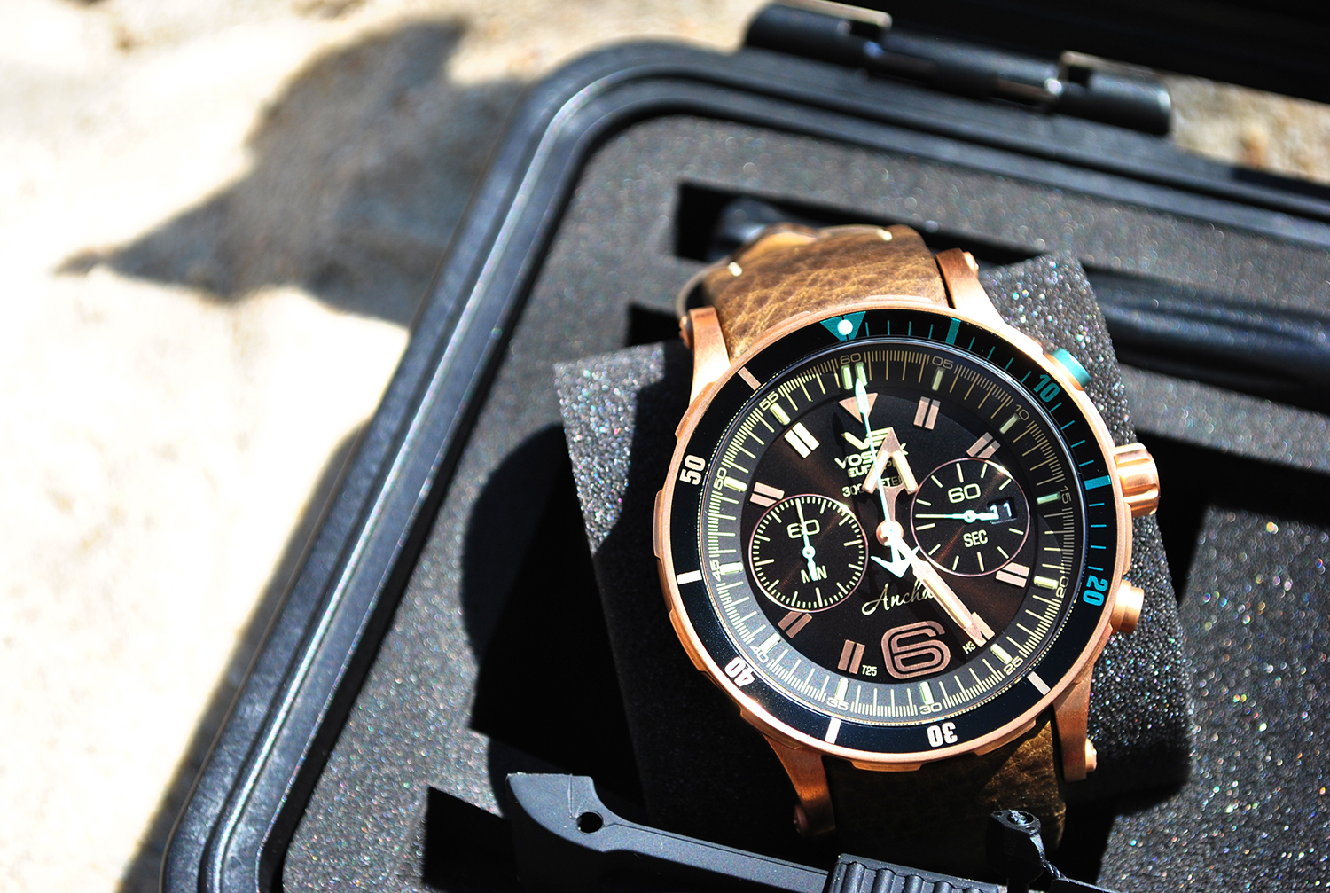 Vostok Europe 6S21-510O585S Anchar Chrono Bronze Anchar sportowy zegarek różowe złoto - miniatura 13