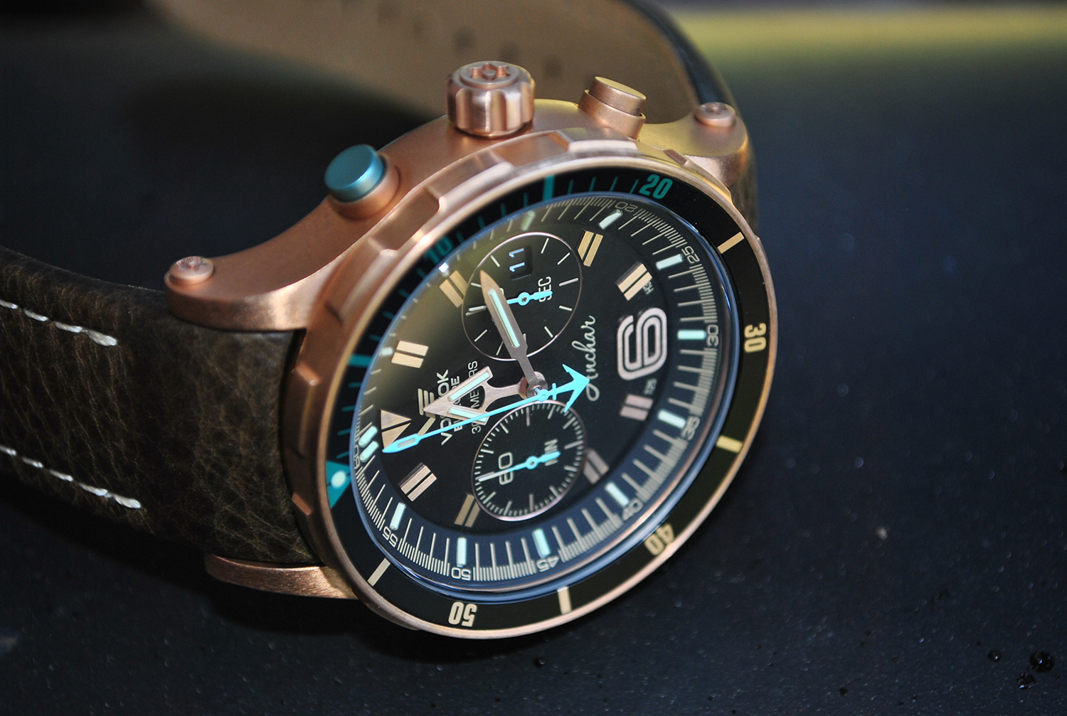 Vostok Europe 6S21-510O585S zegarek różowe złoto sportowy Anchar pasek - miniatura 9