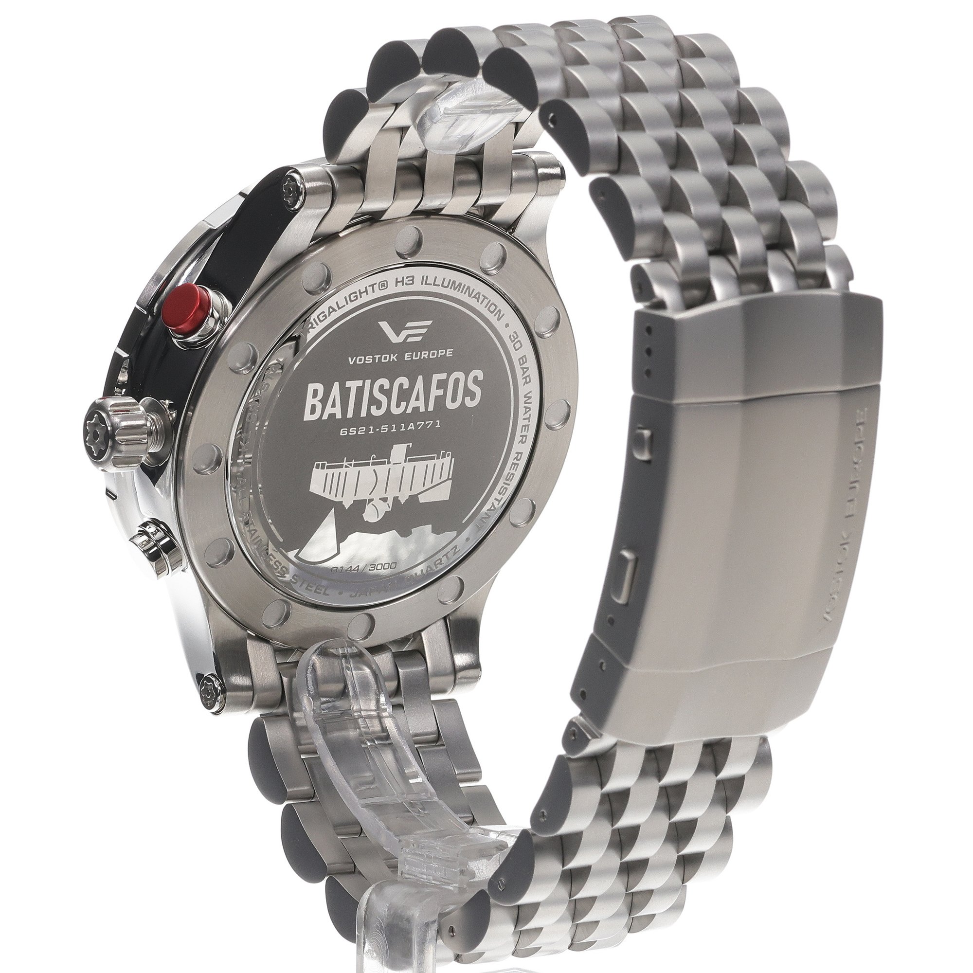 Vostok Europe 6S21-511A771B Batiscafos Chrono Batiscafos typudiver zegarek srebrny - miniatura 4