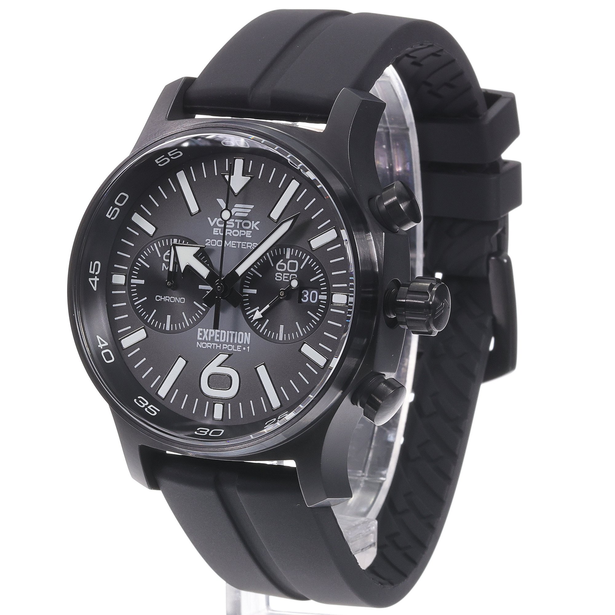 Vostok Europe 6S21-595C643S zegarek czarny klasyczny Expedition pasek - miniatura 2