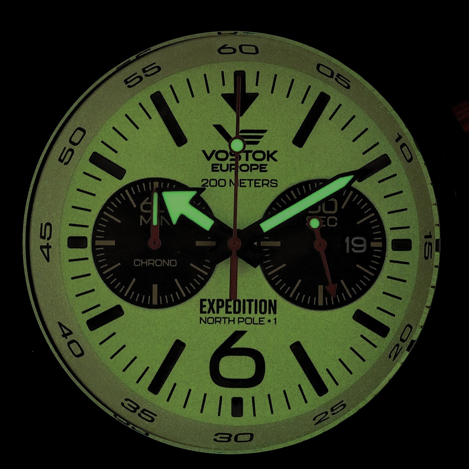 Vostok Europe 6S21-595C644B zegarek czarny klasyczny Expedition bransoleta - miniatura 5