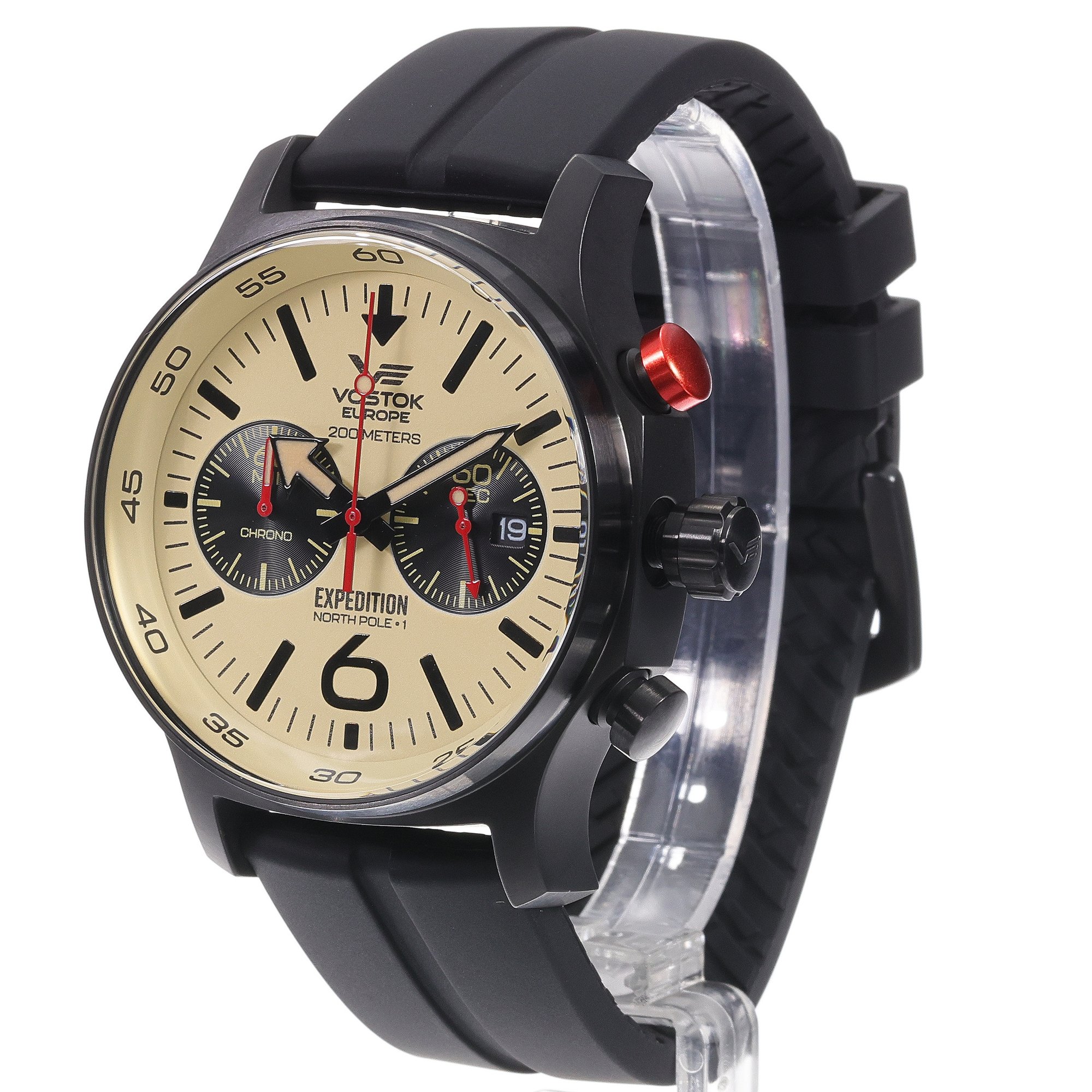 Vostok Europe 6S21-595C644S zegarek czarny klasyczny Expedition pasek - miniatura 2