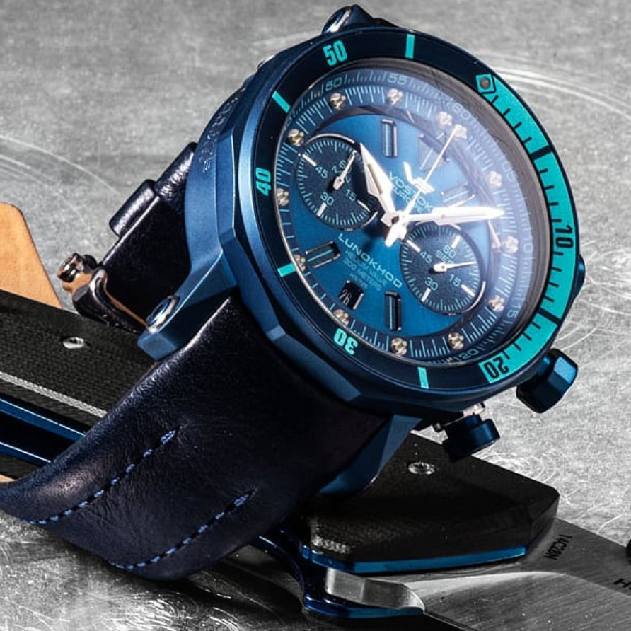 Vostok Europe 6S21-620E278S zegarek niebieski sportowy Lunokhod pasek - miniatura 5