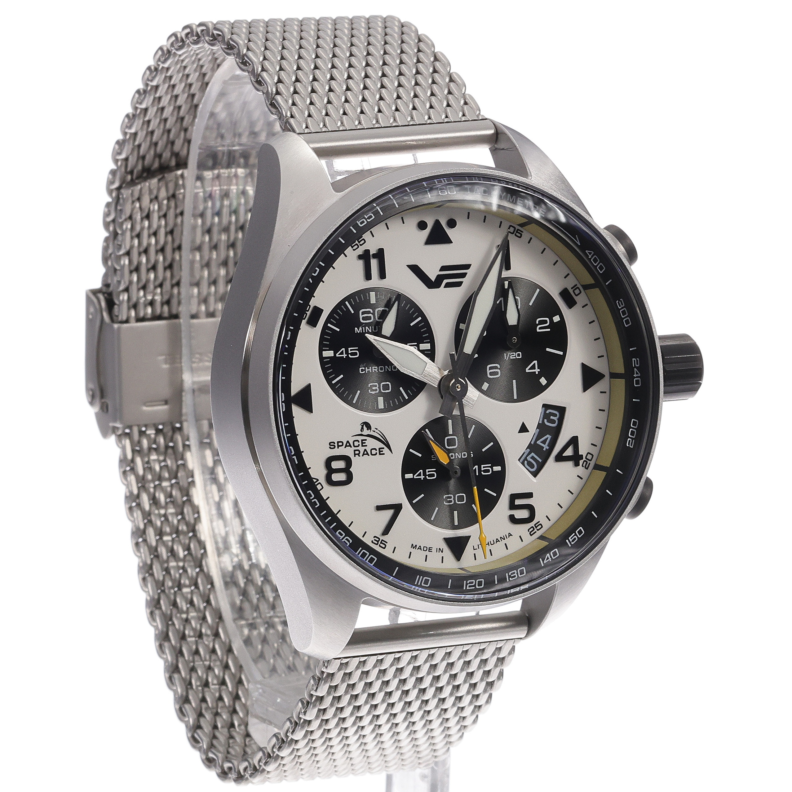 Vostok Europe 6S30-325A743B zegarek srebrny sportowy Space Race bransoleta
