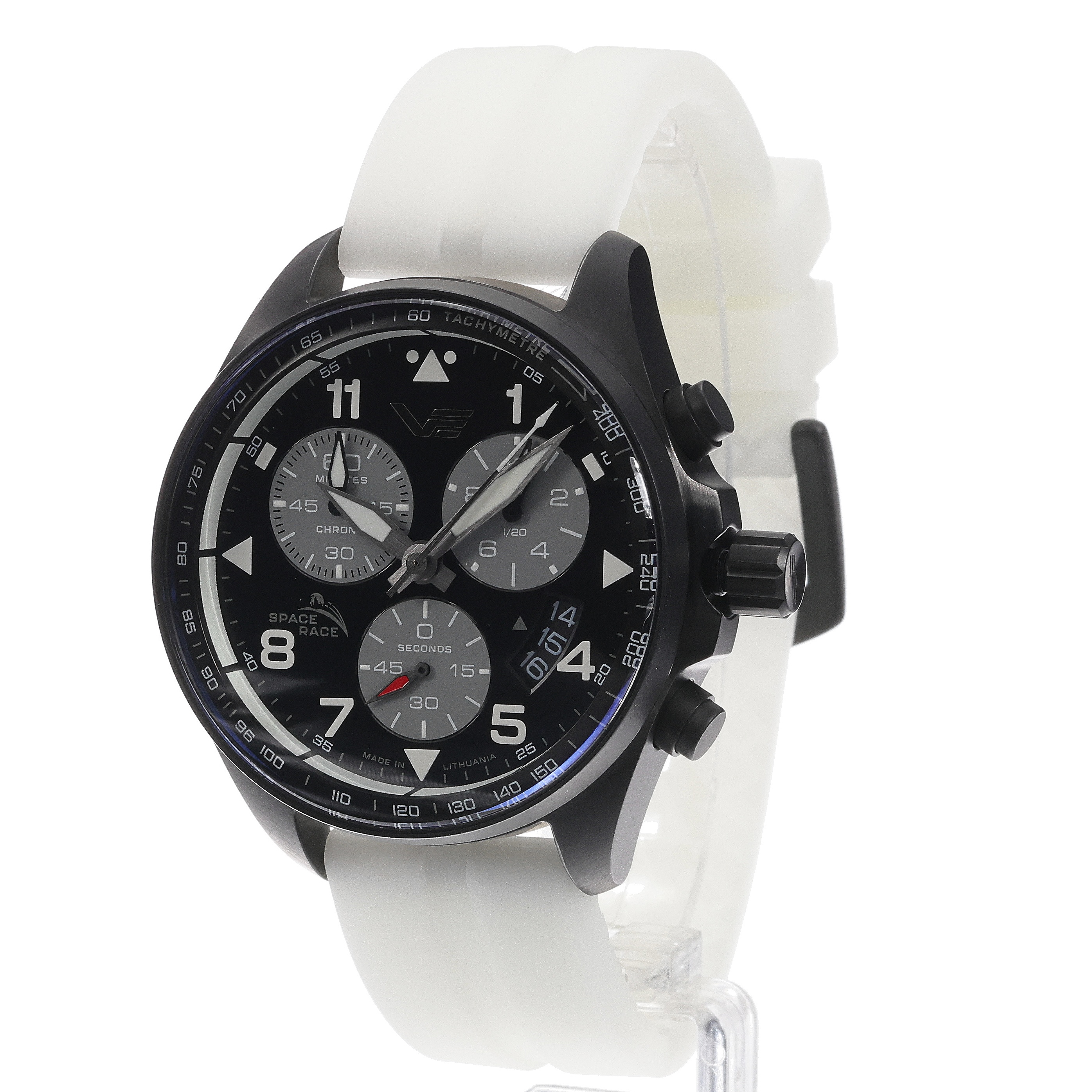 Vostok Europe 6S30-325C744SWL Space Race Full Black Chrono Space Race sportowy zegarek srebrny