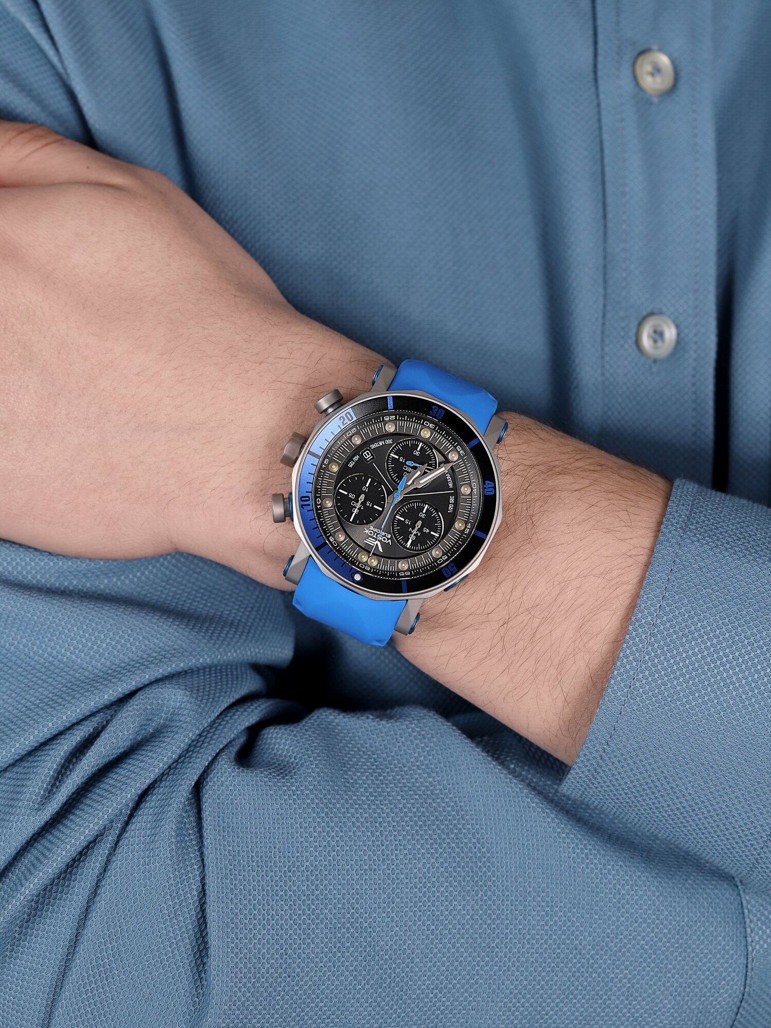 Vostok Europe 6S30-6205213 Lunokhod-2 Chrono Lunokhod sportowy zegarek srebrny - miniatura 3