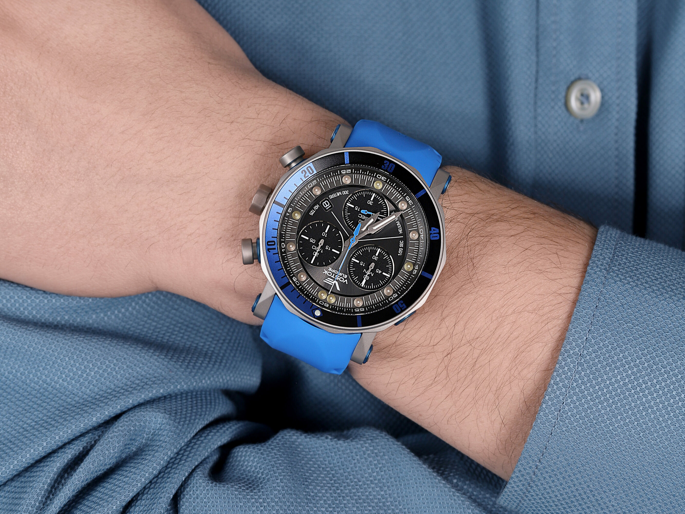 Vostok Europe 6S30-6205213 Lunokhod Lunokhod-2 Chrono zegarek męski sportowy mineralne utwardzane - miniatura 4