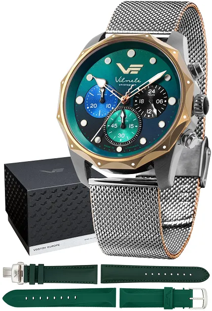 Vostok Europe JS20-125E752BM Vilnele Vilnele Chronograph Mesh 39mm - zdjęcie 1