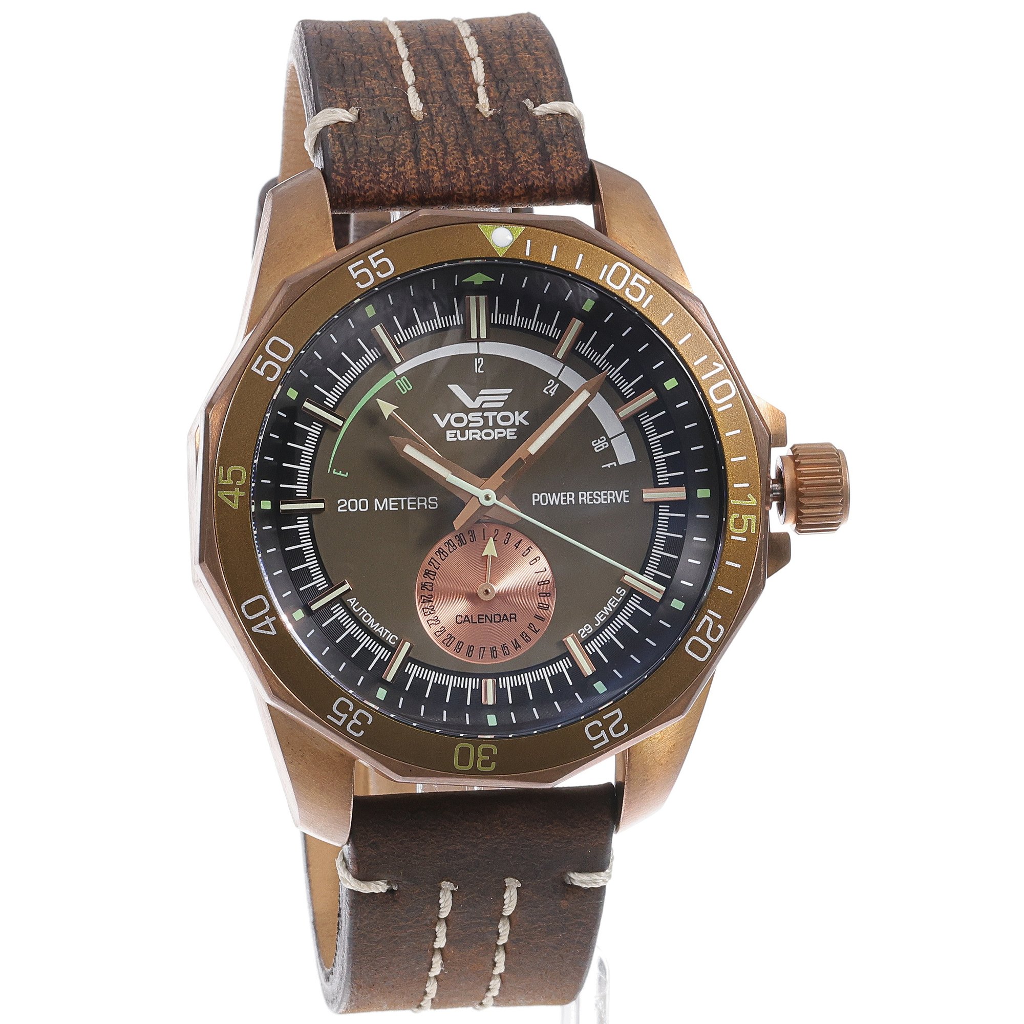 Vostok Europe NE57-225O565 zegarek różowe złoto klasyczny N1 Rocket pasek