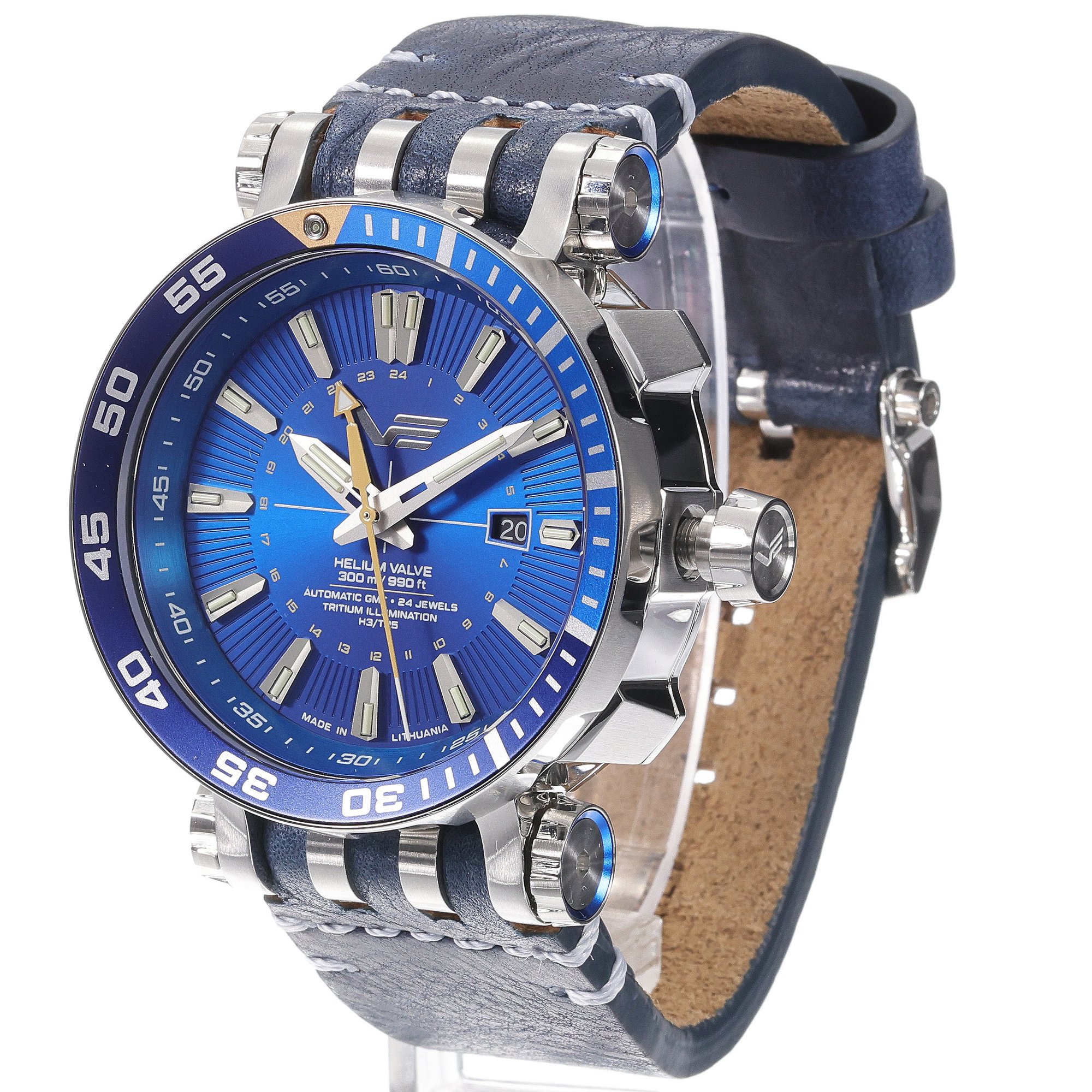 Vostok Europe NH34-575A716LBL zegarek srebrny sportowy Energia Rocket pasek