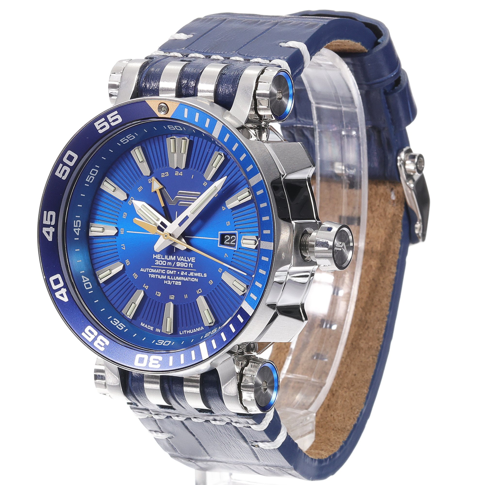 Vostok Europe NH34-575A716LBLC zegarek srebrny sportowy Energia Rocket pasek