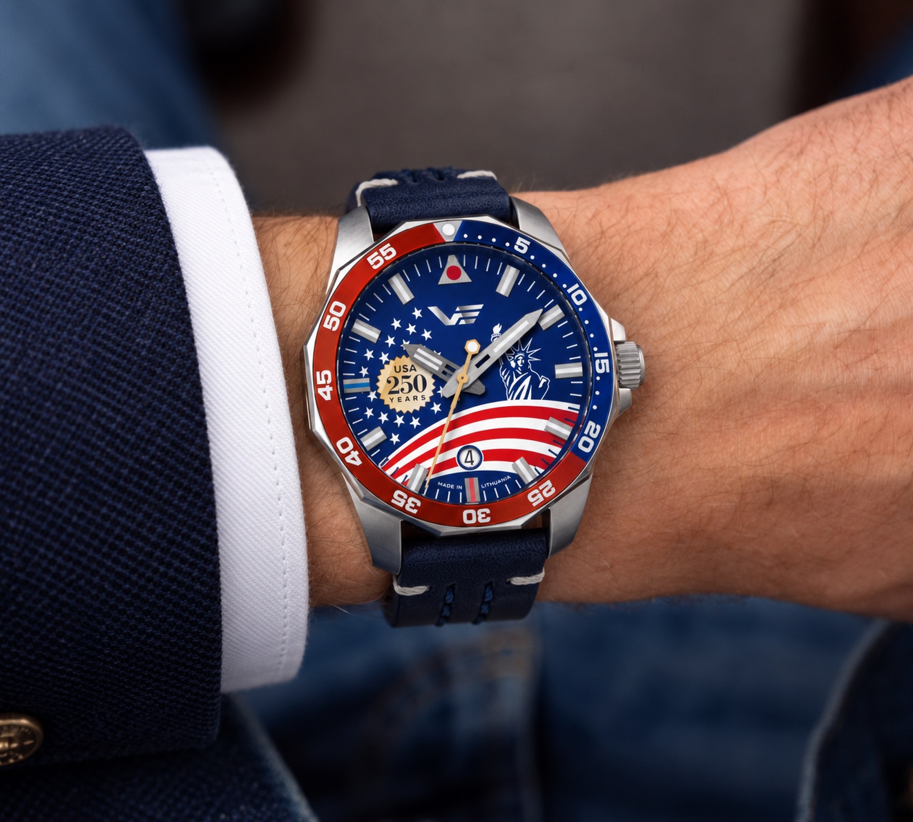 Vostok Europe NH35A-225AS22 N1 Rocket Rocket N-1 Automatic USA 250 Years Edition zegarek męski typudiver mineralne utwardzane