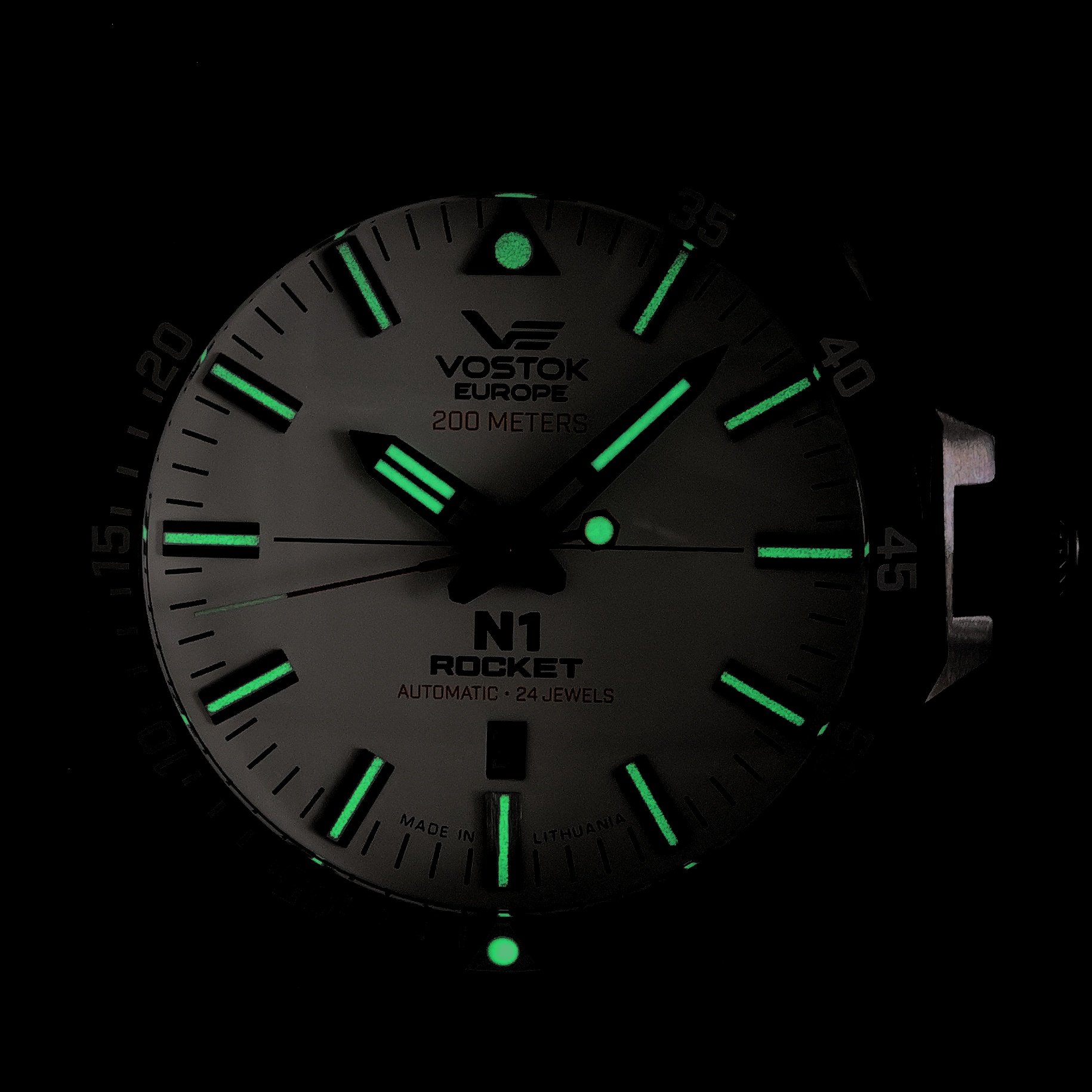 Vostok Europe NH35A-225E711 zegarek srebrny klasyczny N1 Rocket pasek