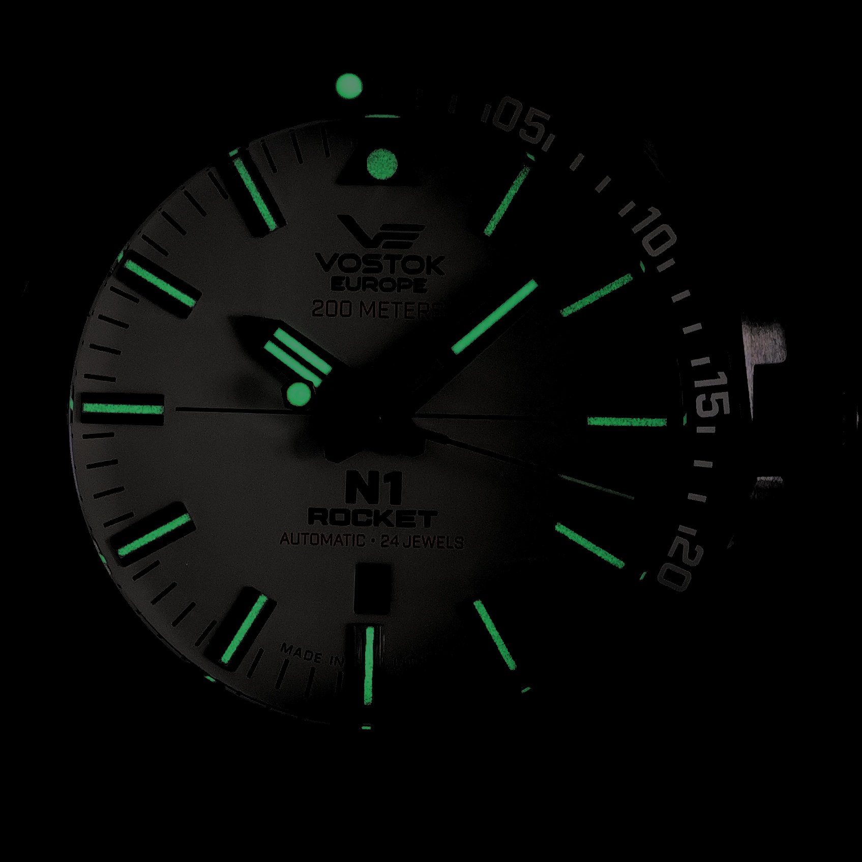 Vostok Europe NH35A-225E711SBR zegarek srebrny klasyczny N1 Rocket pasek