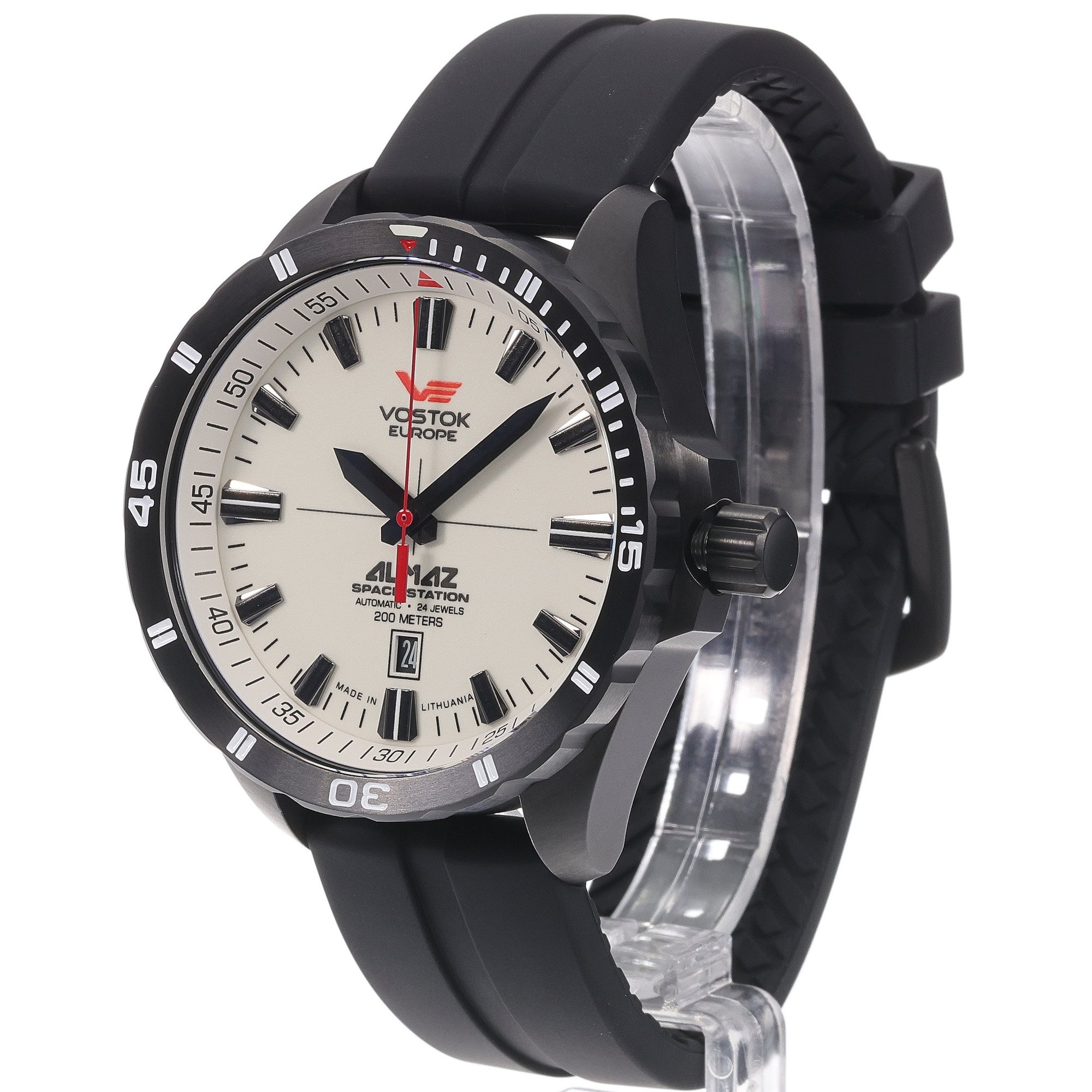Vostok Europe NH35A-320C680S zegarek czarny klasyczny Almaz pasek - miniatura 2