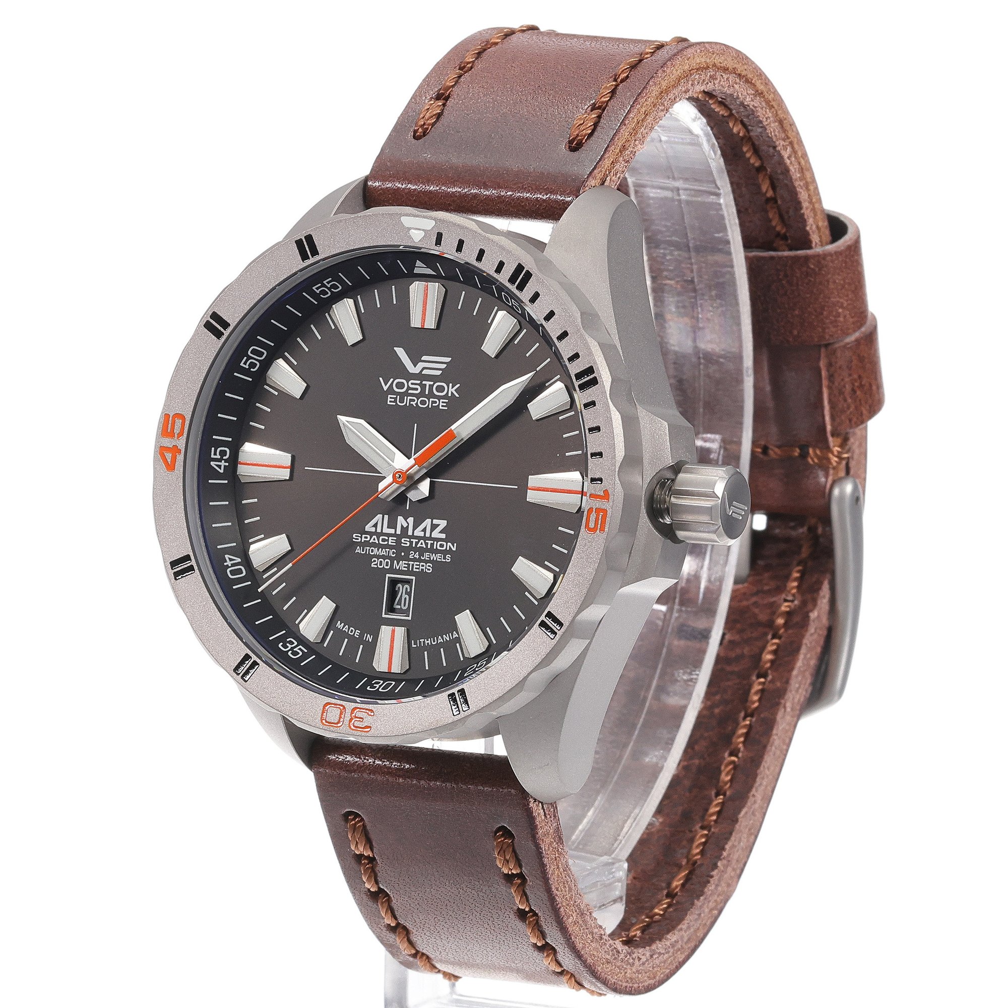 Vostok Europe NH35A-320H263 Almaz Almaz Titanium Automatic zegarek męski klasyczny mineralne utwardzane