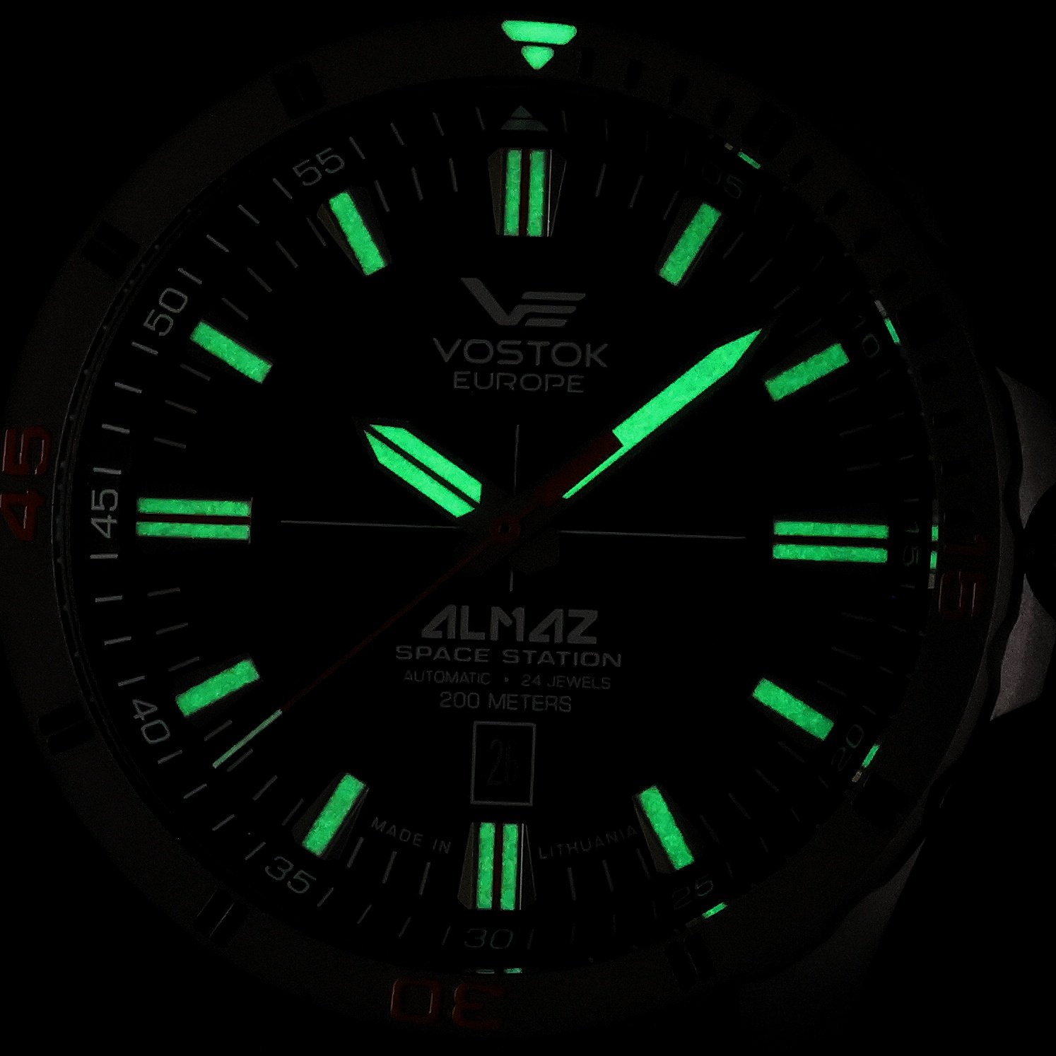 Vostok Europe NH35A-320H263 Almaz Titanium Automatic Almaz klasyczny zegarek szary