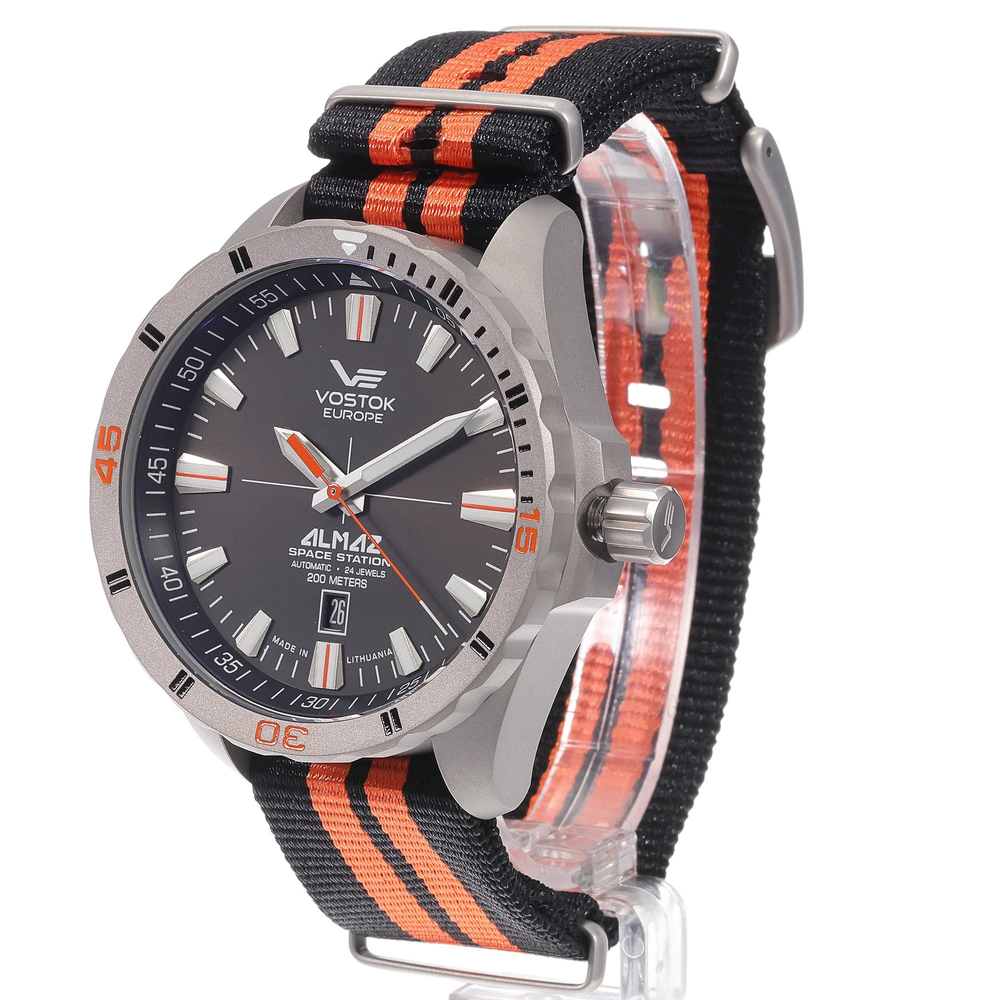 Vostok Europe NH35A-320H263N zegarek szary klasyczny Almaz pasek - miniatura 2
