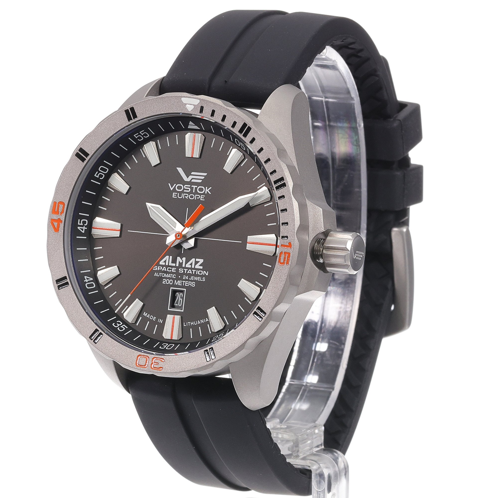 Vostok Europe NH35A-320H263S zegarek szary klasyczny Almaz pasek - miniatura 2