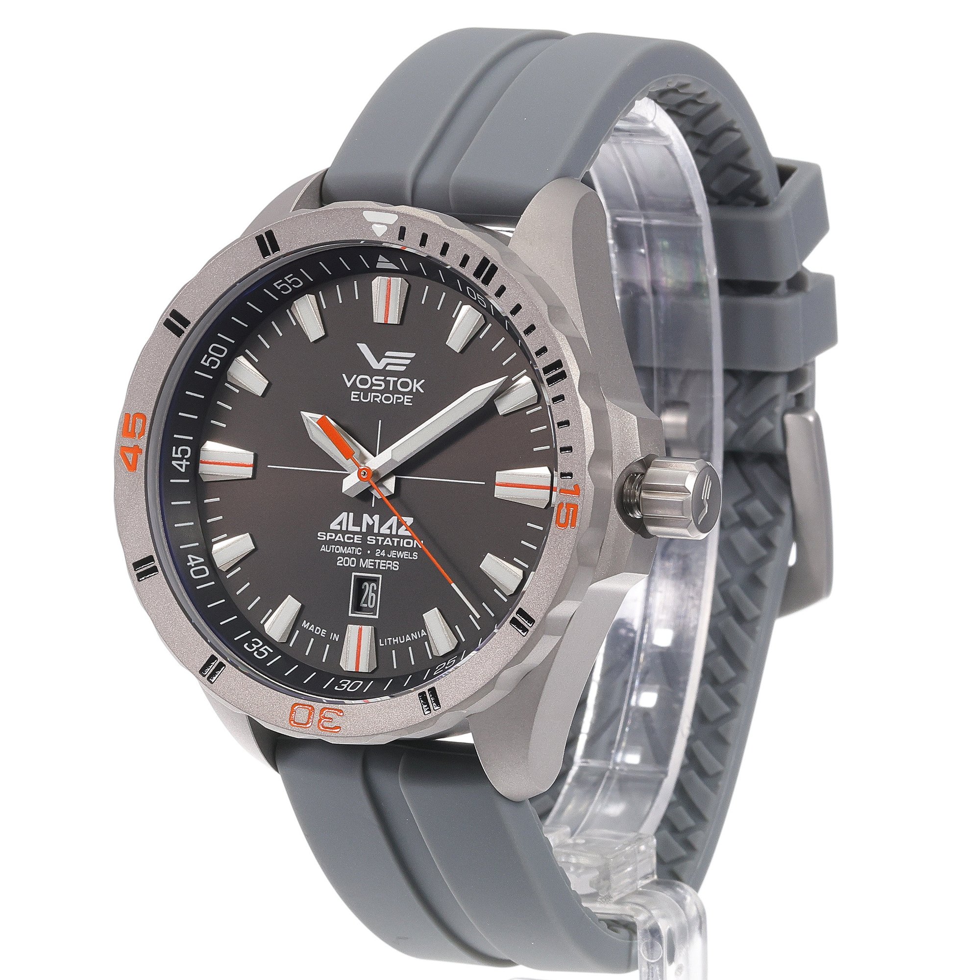 Vostok Europe NH35A-320H263SG zegarek szary klasyczny Almaz pasek - miniatura 2