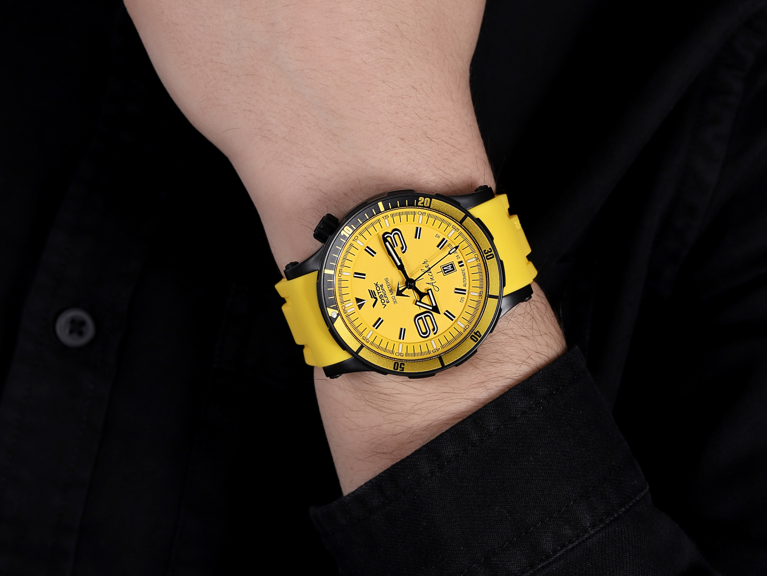 Vostok Europe NH35A-510C530 zegarek czarny luksusowy Anchar pasek - miniatura 5