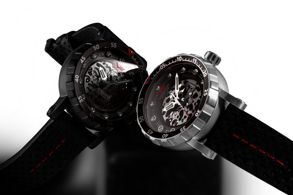 Vostok Europe NH72-571C647 Engine Skeleton Limited Edition Automatic Engine klasyczny zegarek czarny