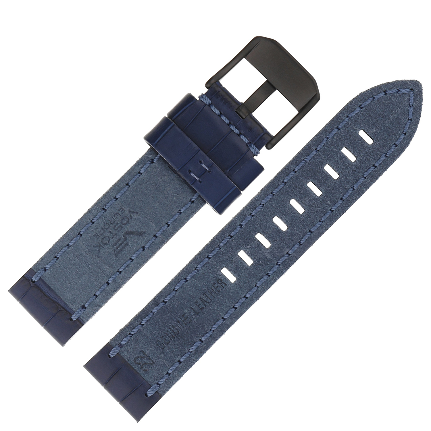 Vostok Europe Pasek Almaz - Skóra (C654) niebieski croco czarna kl. pasek do zegarka