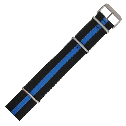 Vostok Europe Pasek Expedition - Nylon (5195) czarny z niebieskim śr. matowa kl. - zdjęcie 1