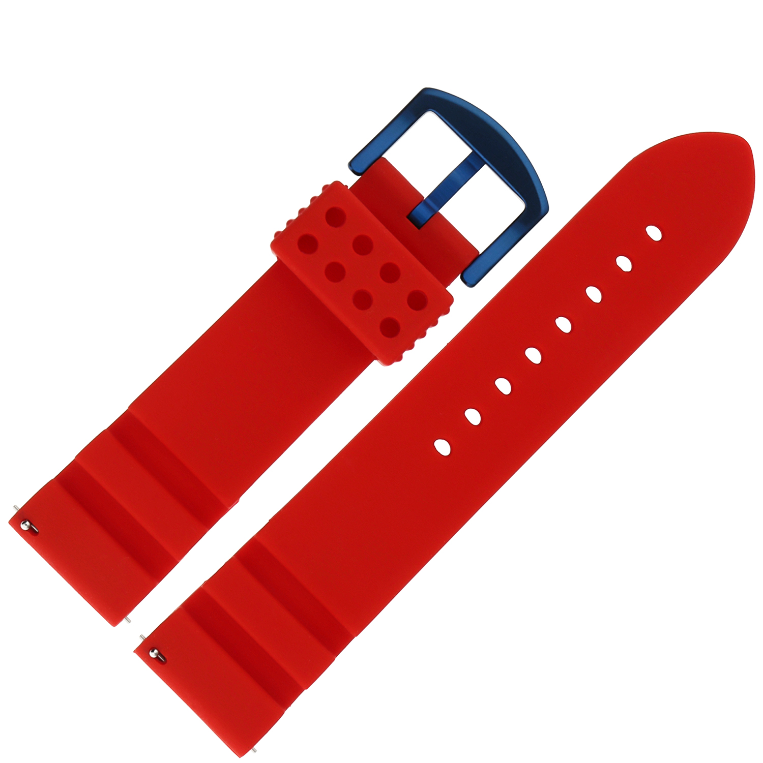 Vostok Europe Pasek Expedition - Silikon D736 czerwony niebieska kl pasek do zegarka - miniatura 2