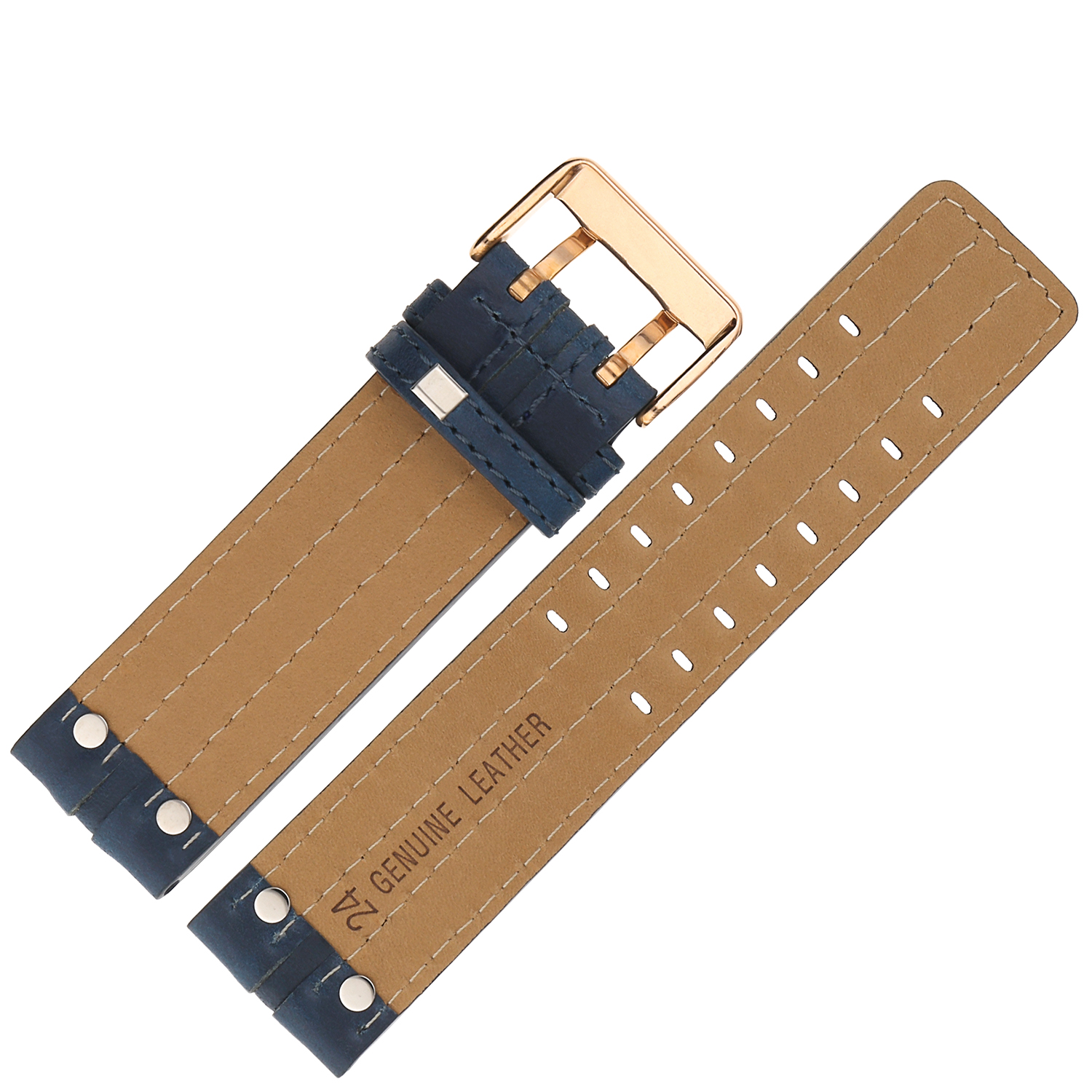 Vostok Europe Pasek Expedition - Skóra B641 niebieski różowa kl pasek do zegarka - miniatura 2