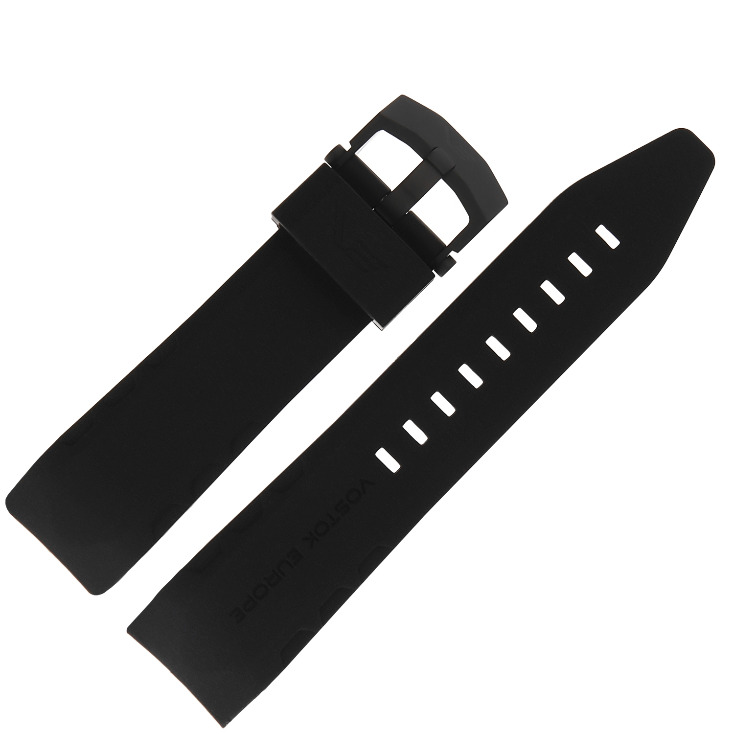 Pasek do zegarka Vostok Europe Pasek Lunokhod - Silikon (4208) czarny z czarną kl.