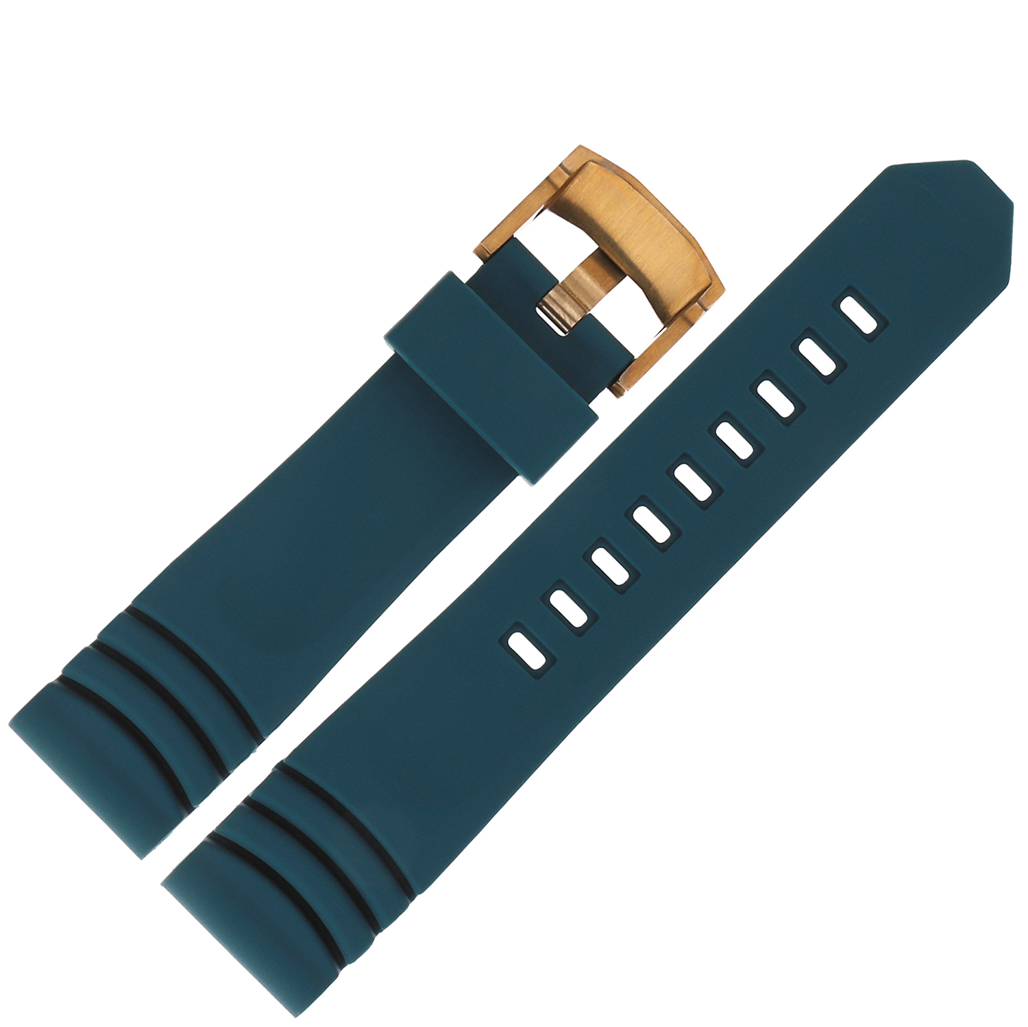 Vostok Europe Pasek SSN-571 - Silikon O609 turkusowy z brązową kl pasek do zegarka - miniatura 2