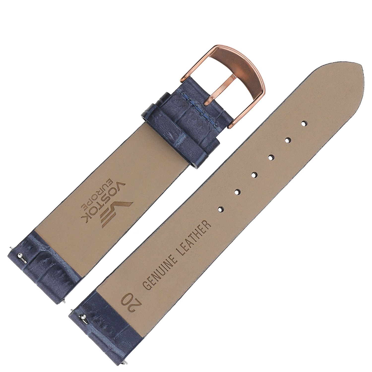 Vostok Europe Pasek Undine - Skóra (B527) niebieski croco różowa kl. pasek do zegarka - miniatura 2