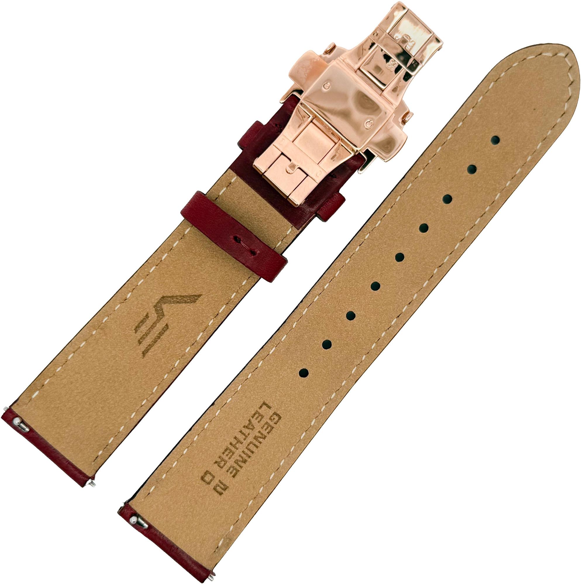 Vostok Europe Pasek Vilnele - Skóra B754 bordowy różowy motylek pasek do zegarka - miniatura 2