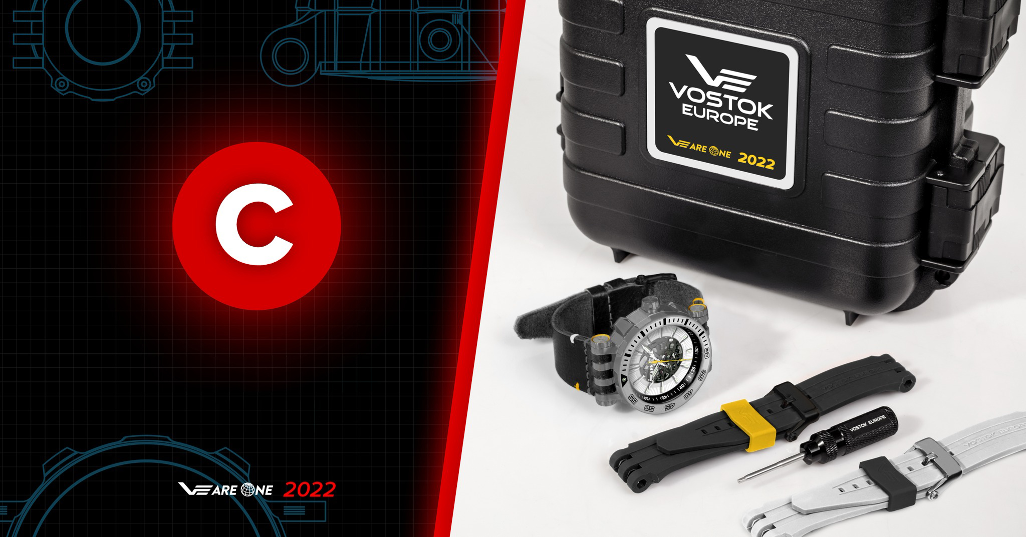 Vostok Europe VEareONE 2022 - OPTION C męski zegarek Energia Rocket pasek