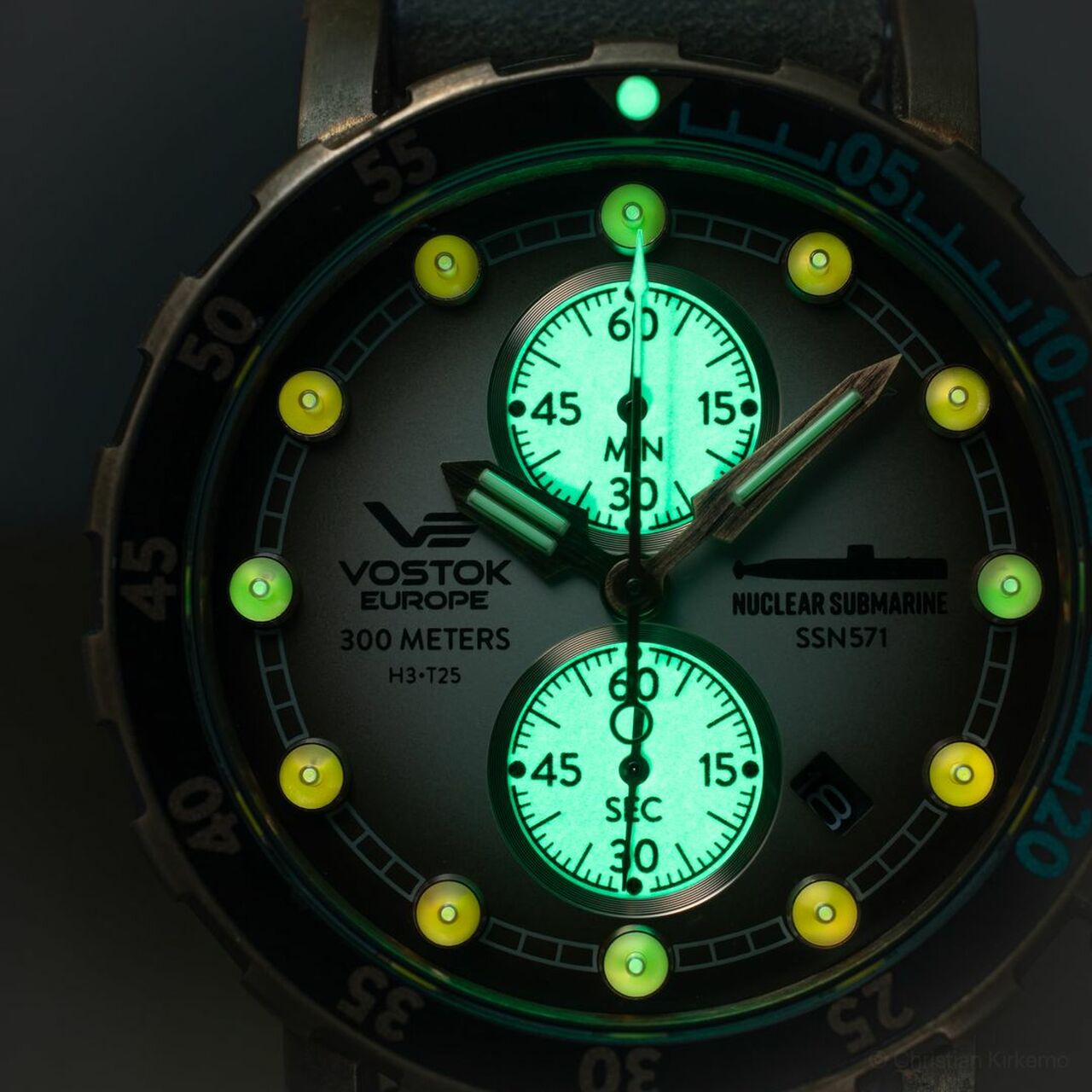 Vostok Europe VK61-571C611 SSN 571 SSN 571 Nuclear Submarine Chrono zegarek męski sportowy mineralne utwardzane - miniatura 6