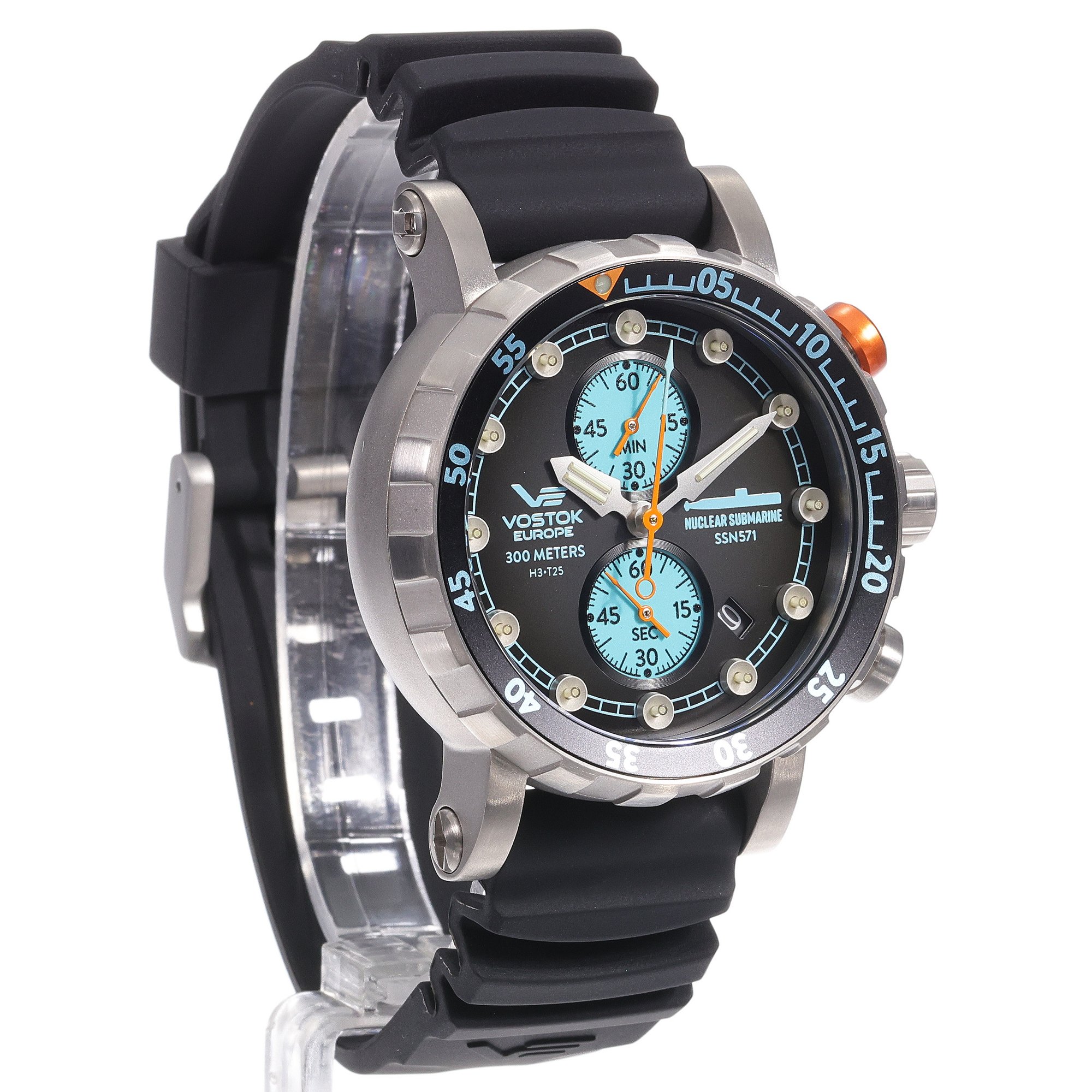 Vostok Europe VK61-571H614S SSN 571 SSN 571 Nuclear Submarine Chrono zegarek męski sportowy mineralne utwardzane - miniatura 3