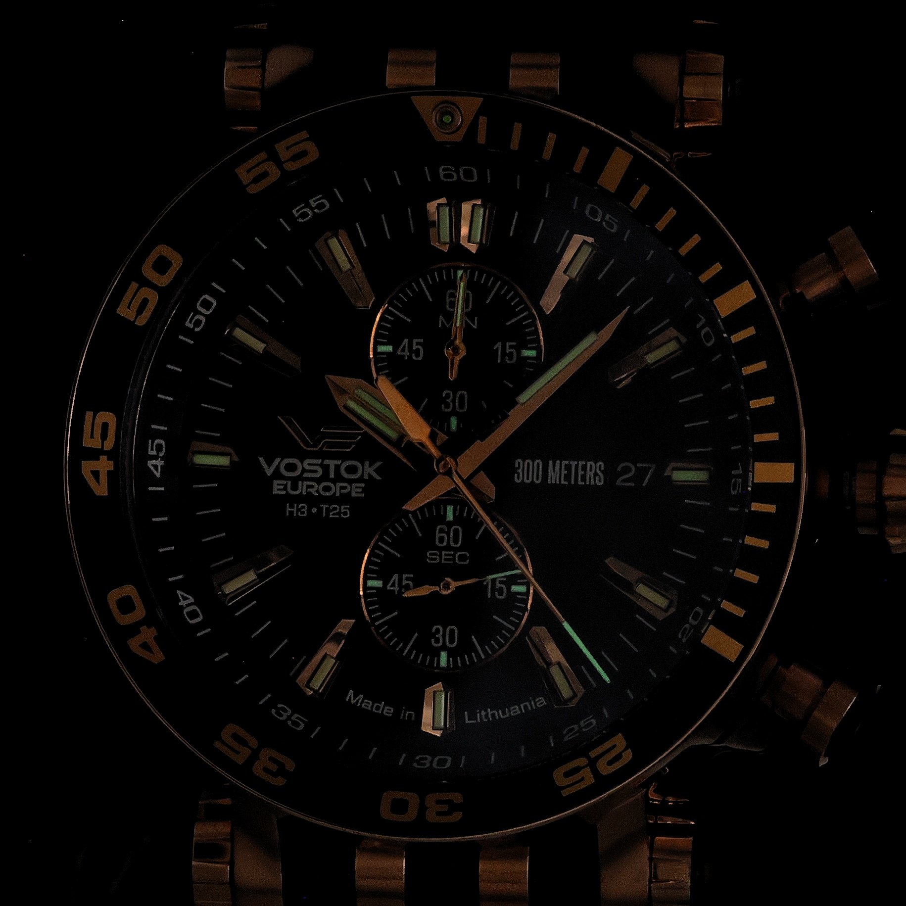 Vostok Europe VK61-575B590S zegarek różowe złoto sportowy Energia Rocket pasek