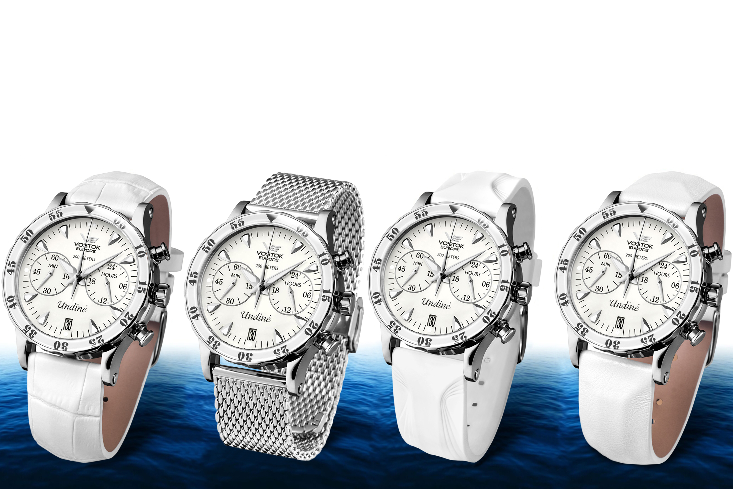 Vostok Europe VK64-515A524B Undine Chrono Undine sportowy zegarek srebrny - miniatura 2