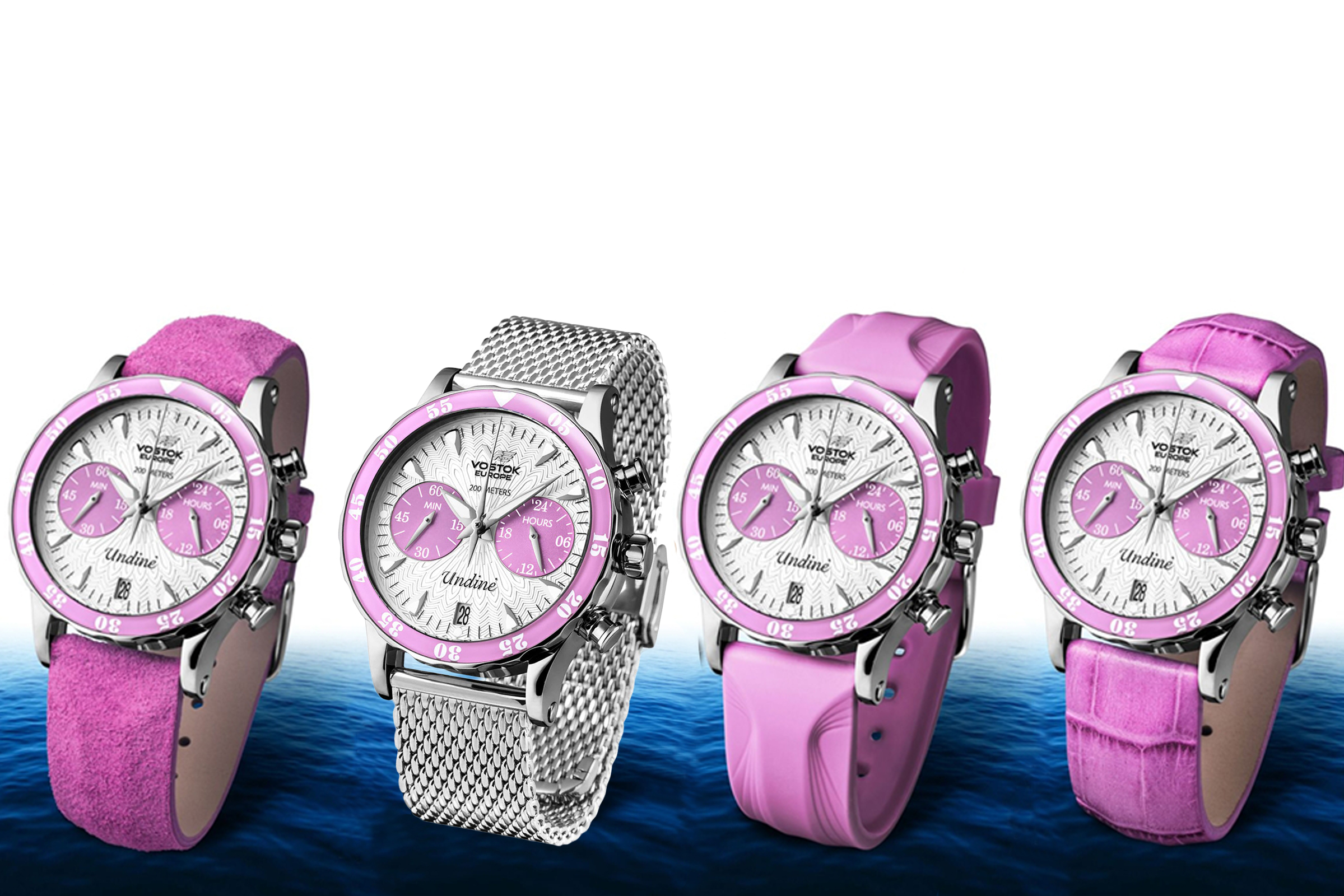 Vostok Europe VK64-515A525B Undine Chrono Undine sportowy zegarek srebrny - miniatura 2