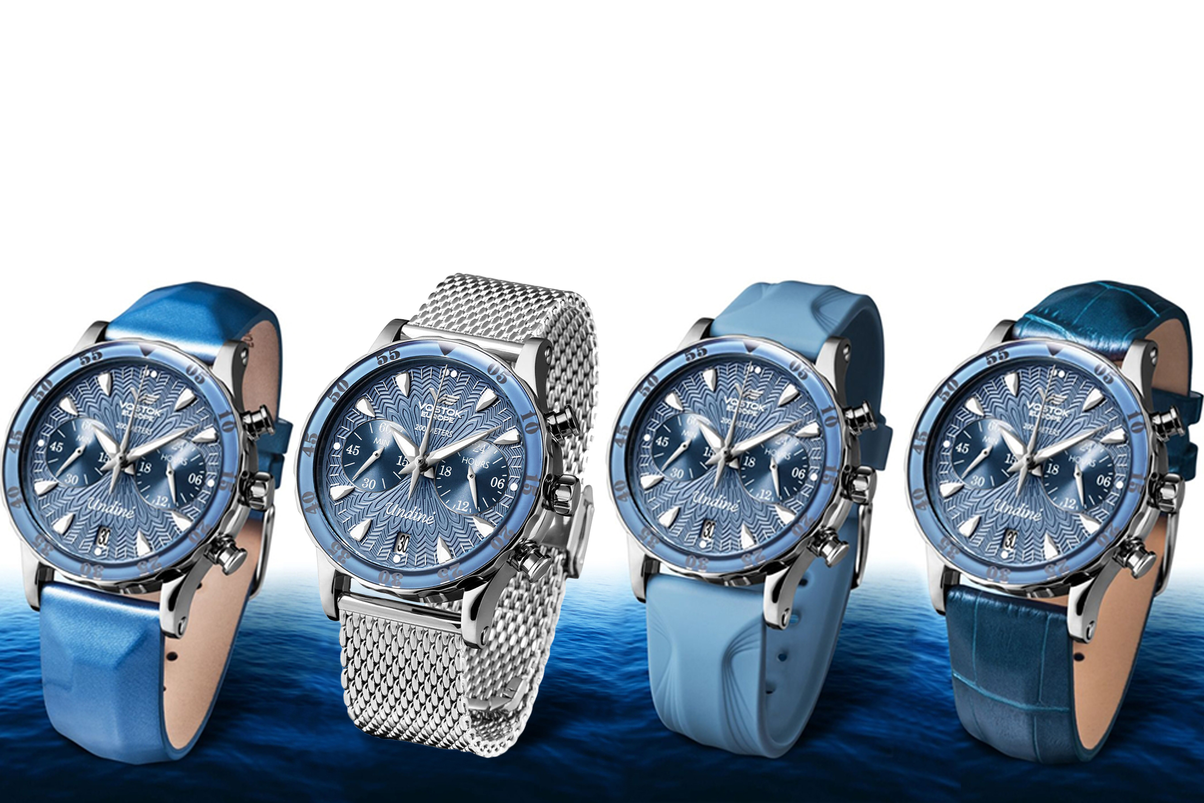 Vostok Europe VK64-515A526B Undine Chrono Undine sportowy zegarek srebrny - miniatura 2